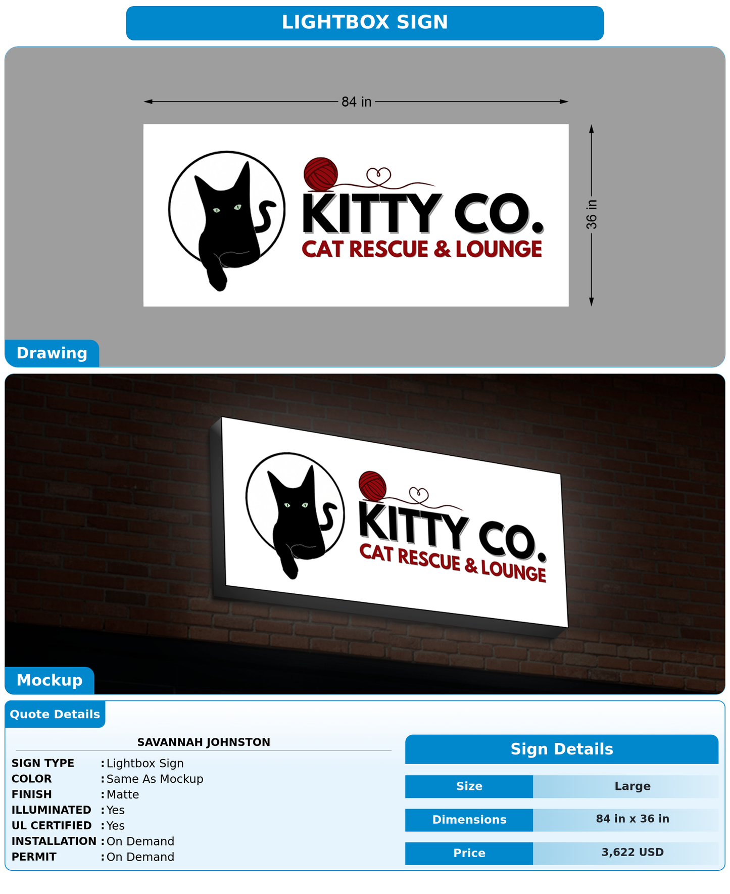 CUSTOM MOCKUP SIGN FOR Savannah Johnston