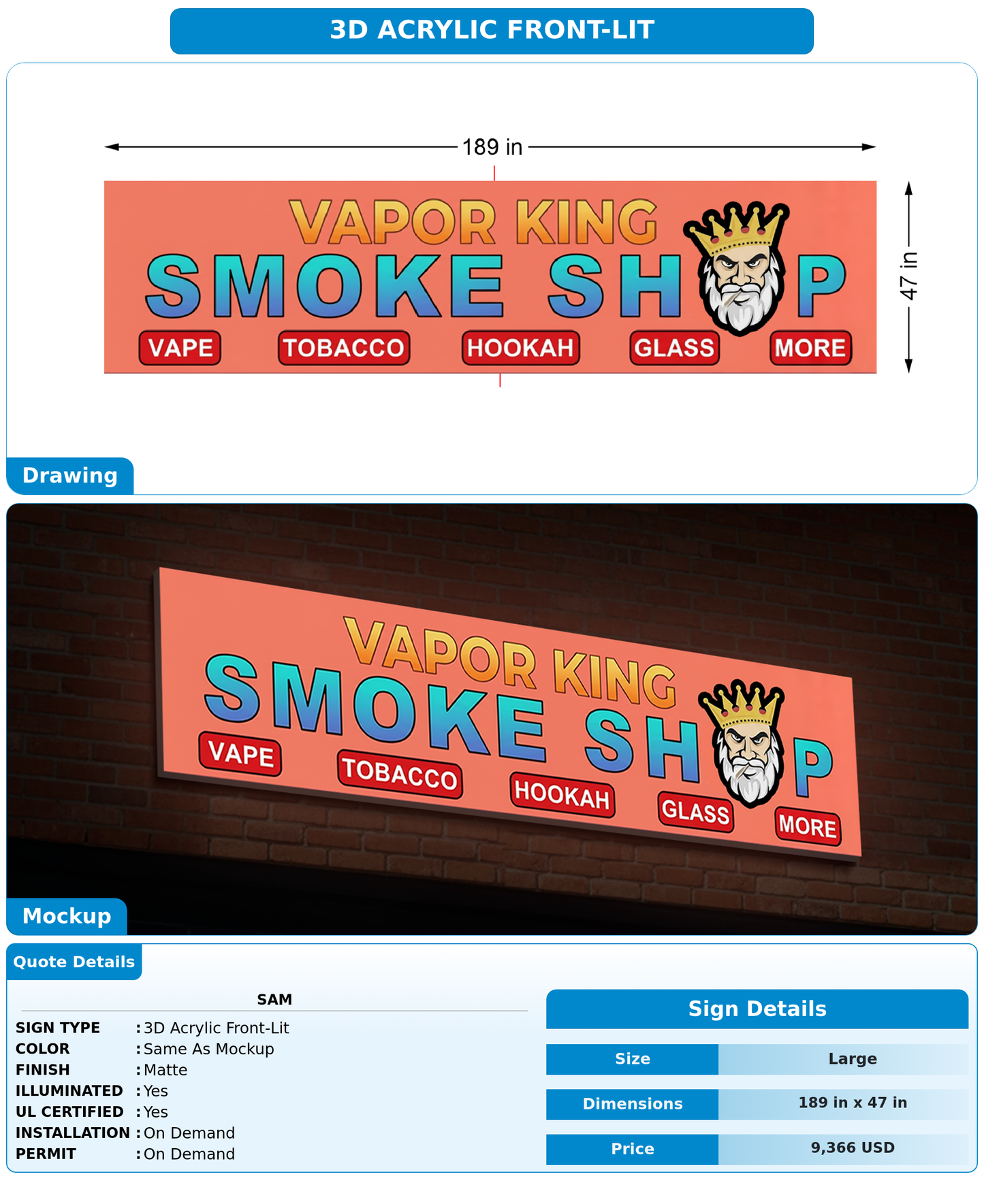 CUSTOM MOCKUP SIGN FOR Sam