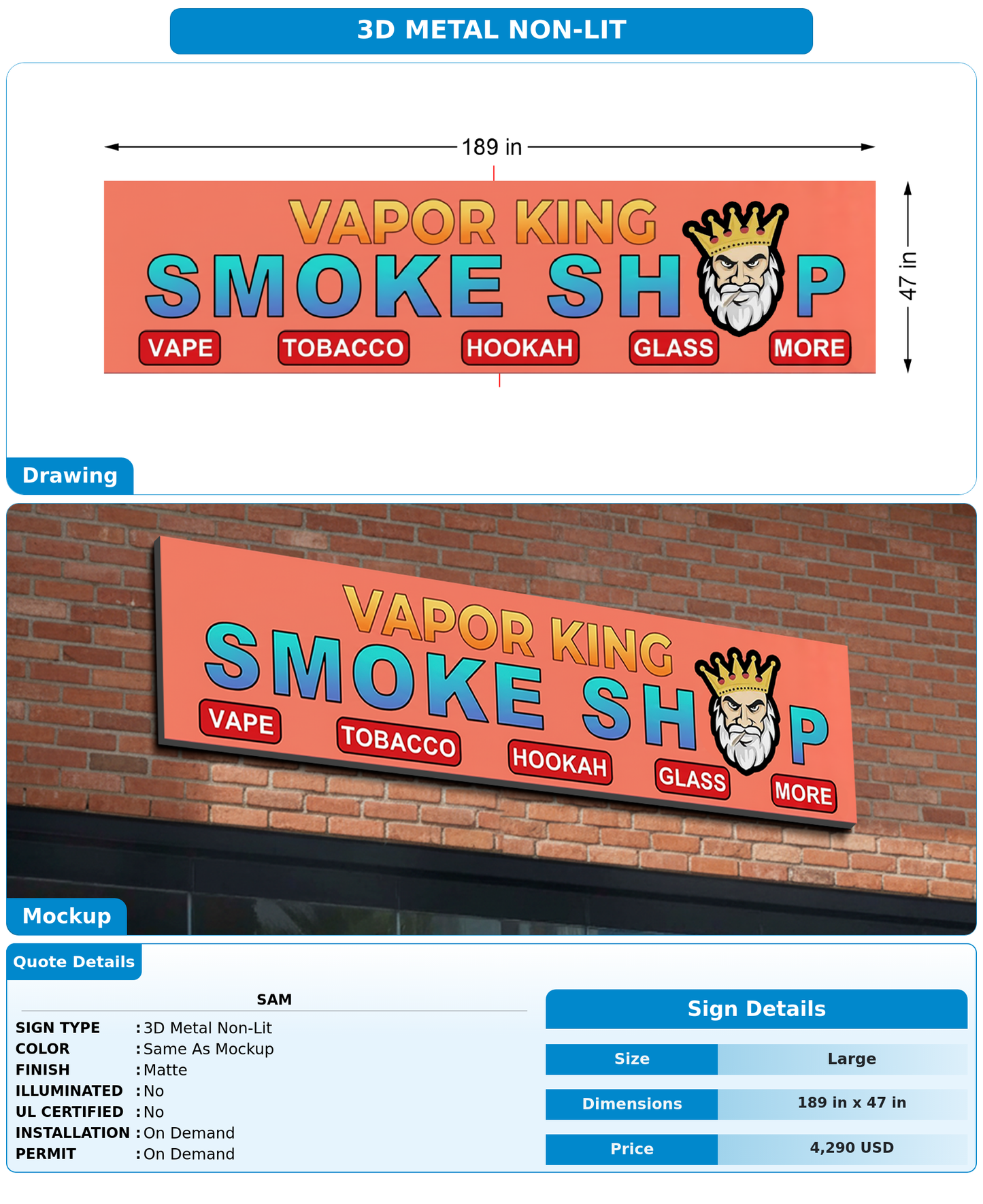 CUSTOM MOCKUP SIGN FOR Sam