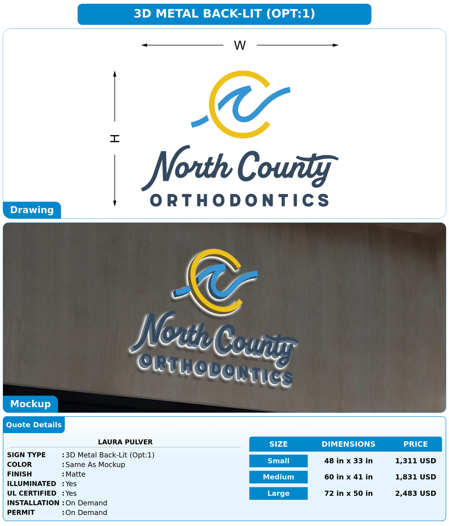 CUSTOM MOCKUP SIGN FOR Laura Pulver