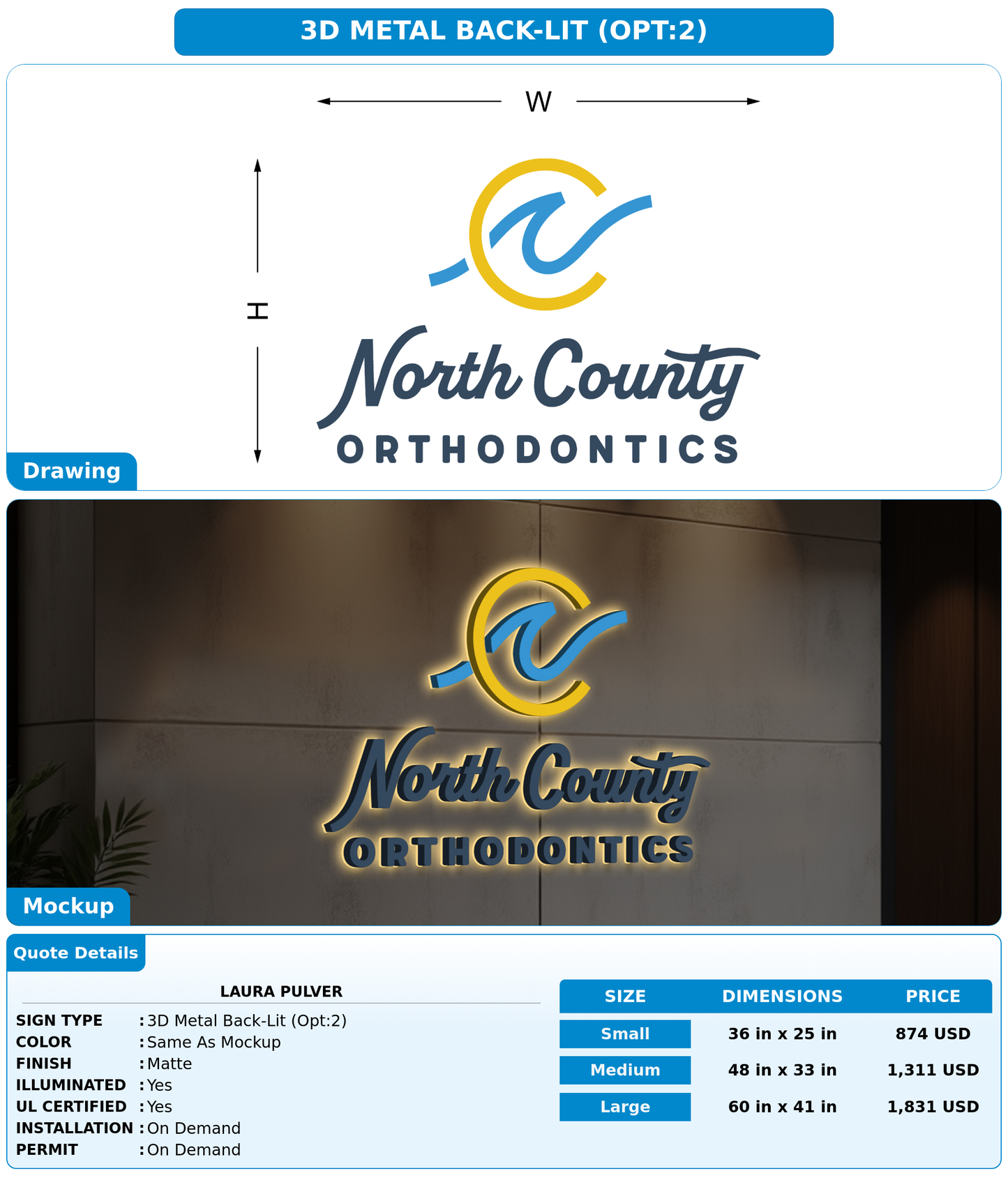 CUSTOM MOCKUP SIGN FOR Laura Pulver