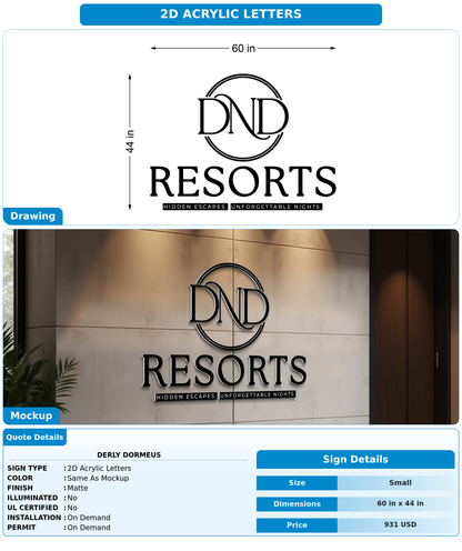 CUSTOM MOCKUP SIGN FOR Derly Dormeus