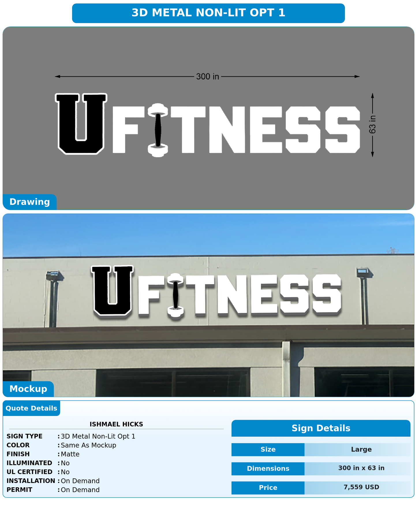 CUSTOM MOCKUP SIGN FOR Ishmael Hicks