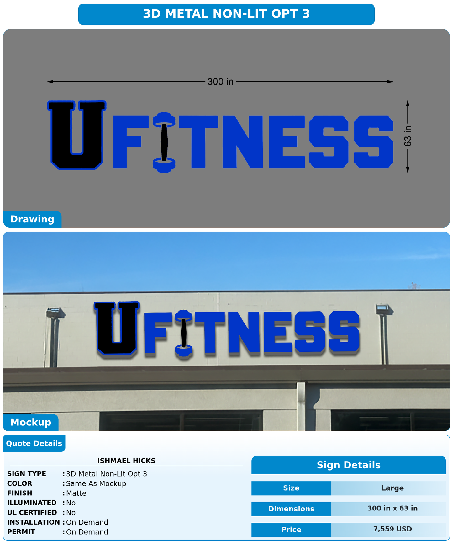 CUSTOM MOCKUP SIGN FOR Ishmael Hicks