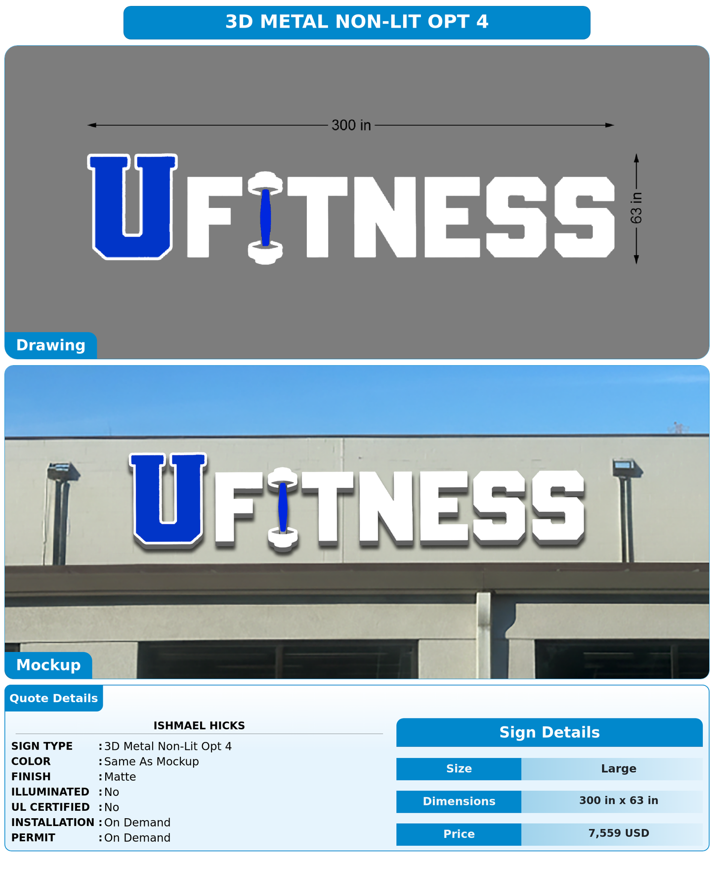 CUSTOM MOCKUP SIGN FOR Ishmael Hicks