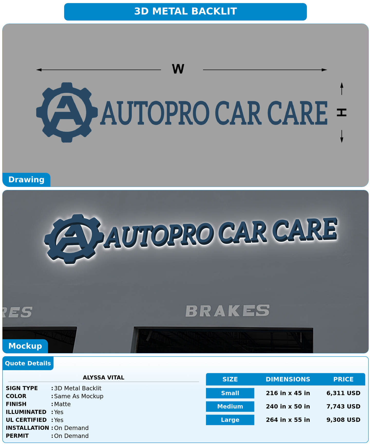CUSTOM MOCKUP SIGN FOR Alyssa Vital