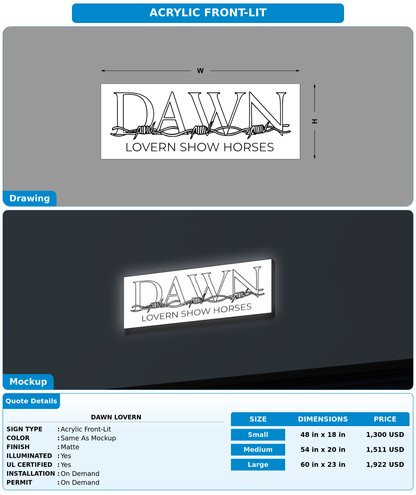 CUSTOM MOCKUP SIGN FOR Dawn Lovern