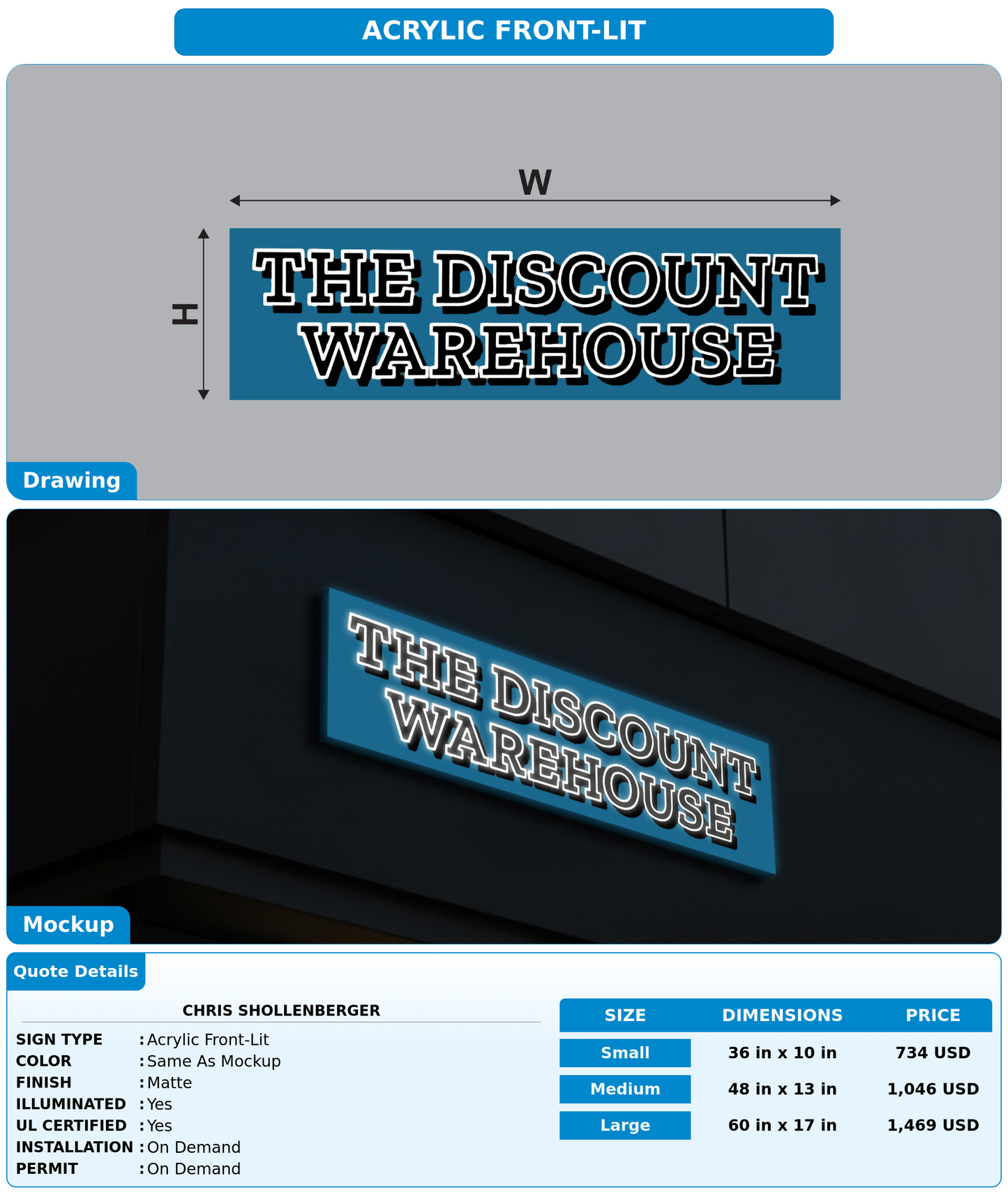 CUSTOM MOCKUP SIGN FOR Chris Shollenberger