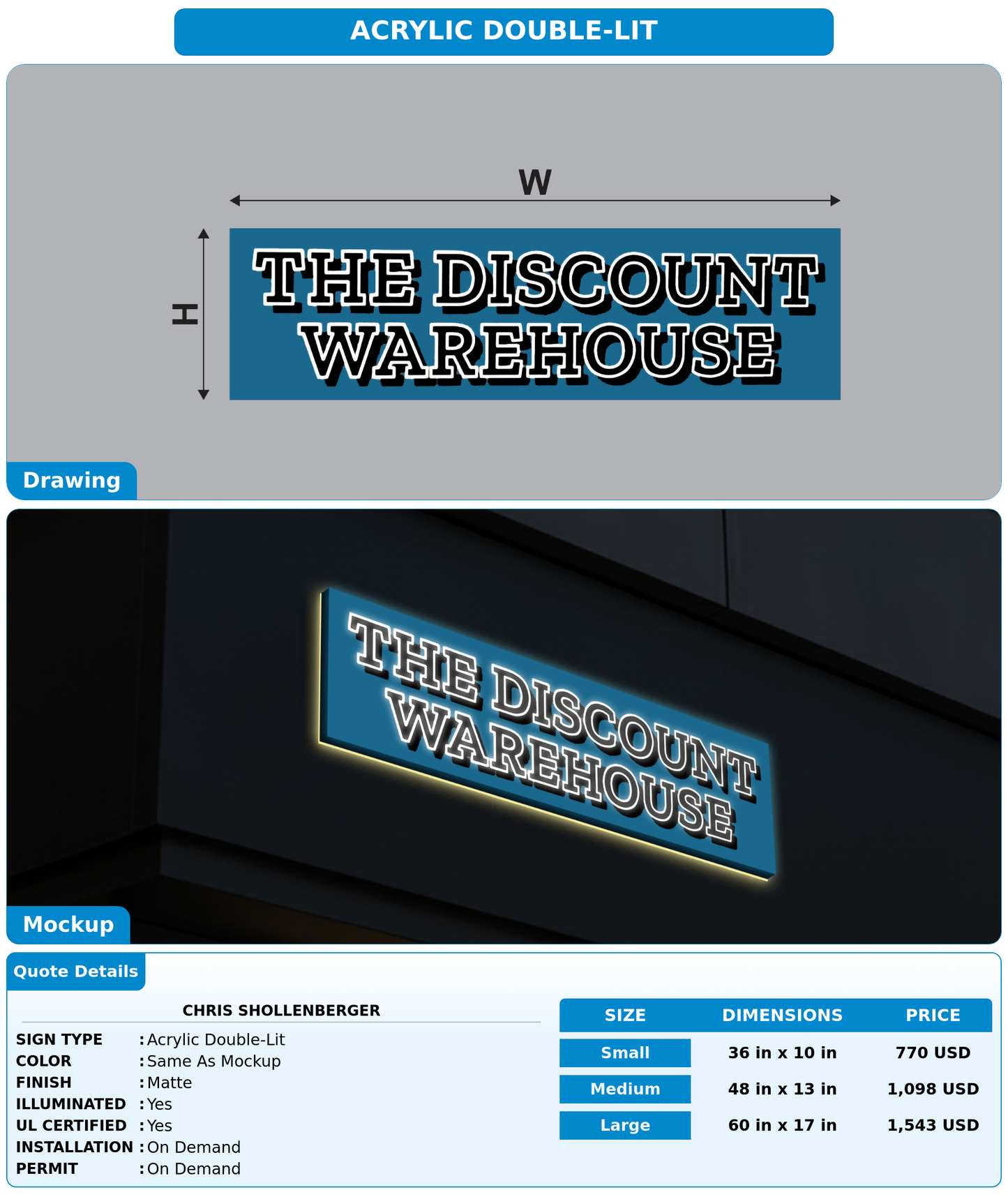 CUSTOM MOCKUP SIGN FOR Chris Shollenberger