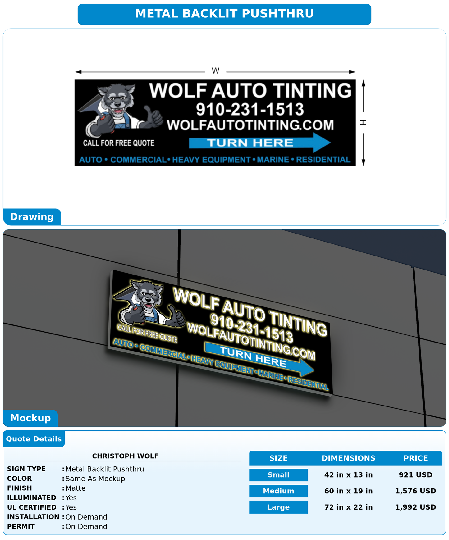 CUSTOM MOCKUP SIGN FOR Christoph Wolf