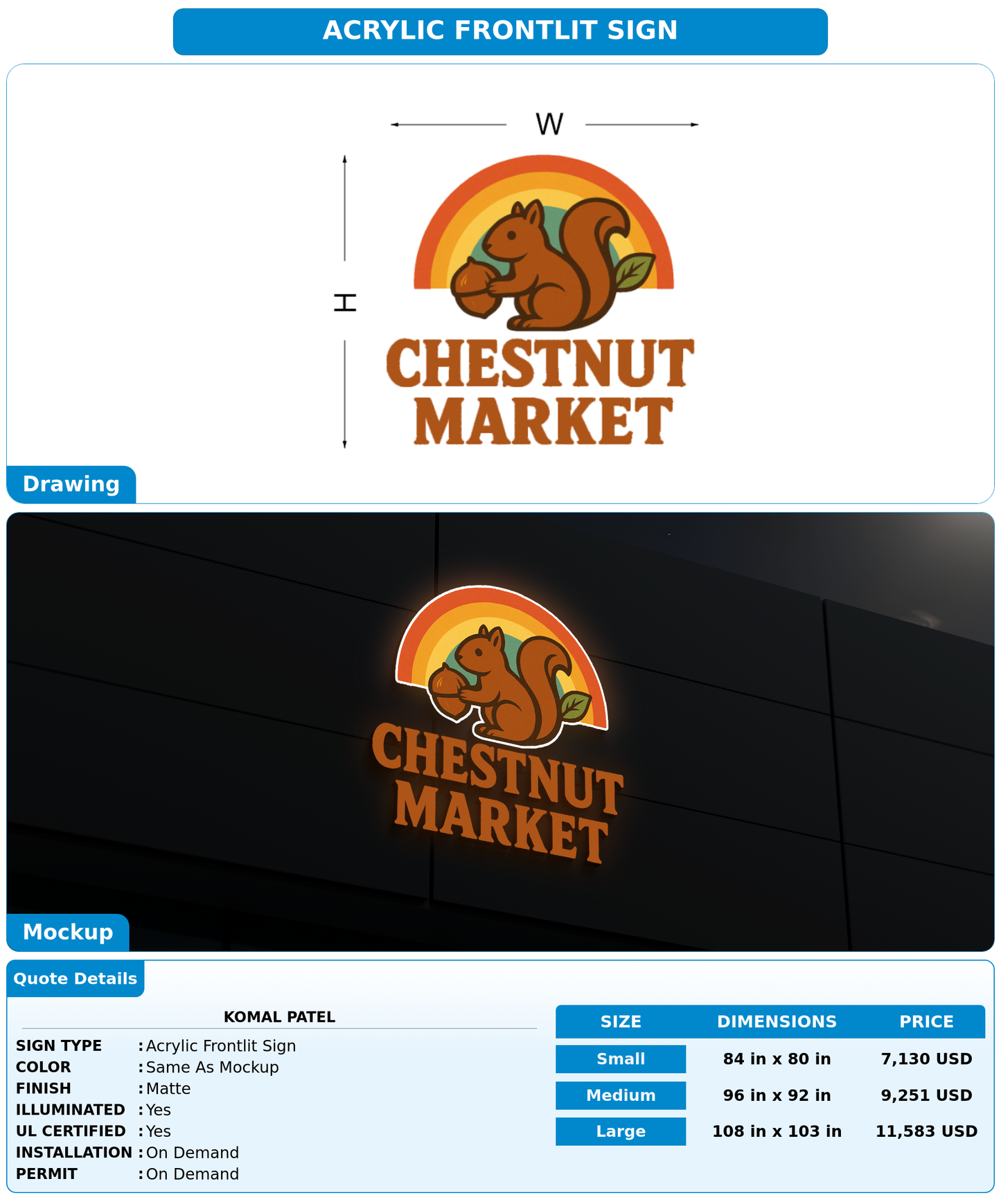CUSTOM MOCKUP SIGN FOR Komal Patel