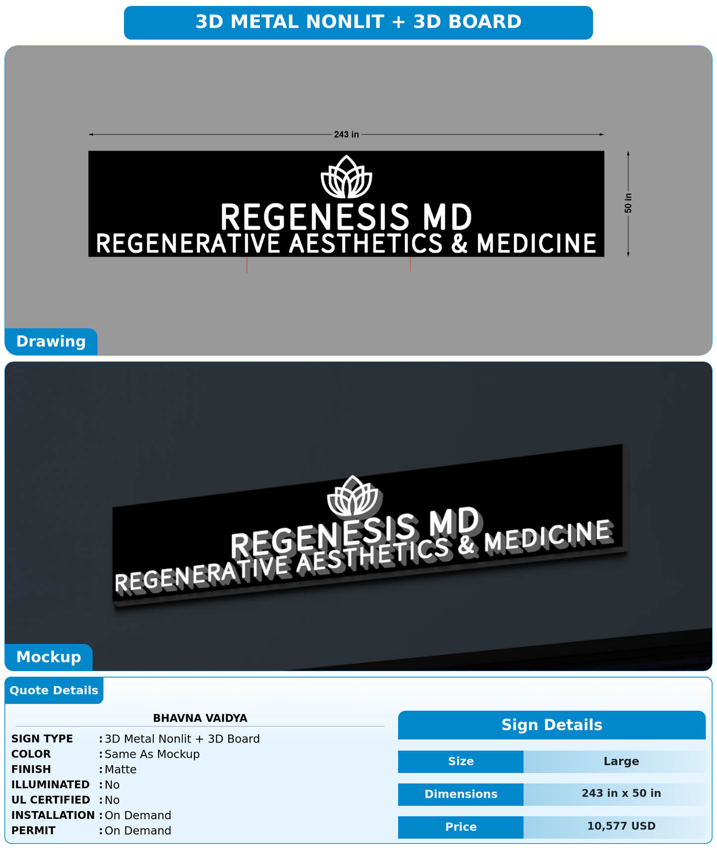 CUSTOM MOCKUP SIGN FOR Bhavna Vaidya