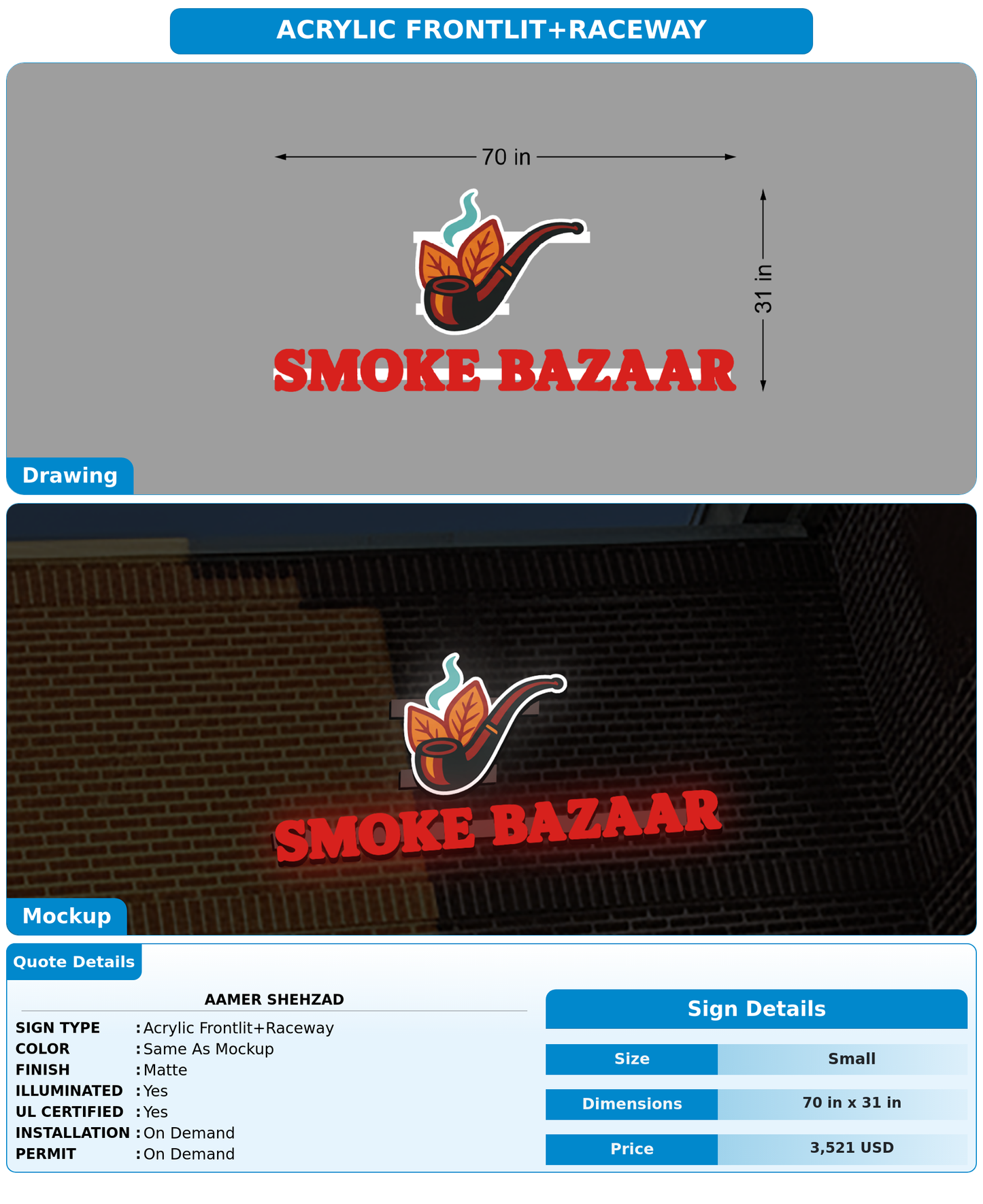 CUSTOM MOCKUP SIGN FOR AAMER SHEHZAD