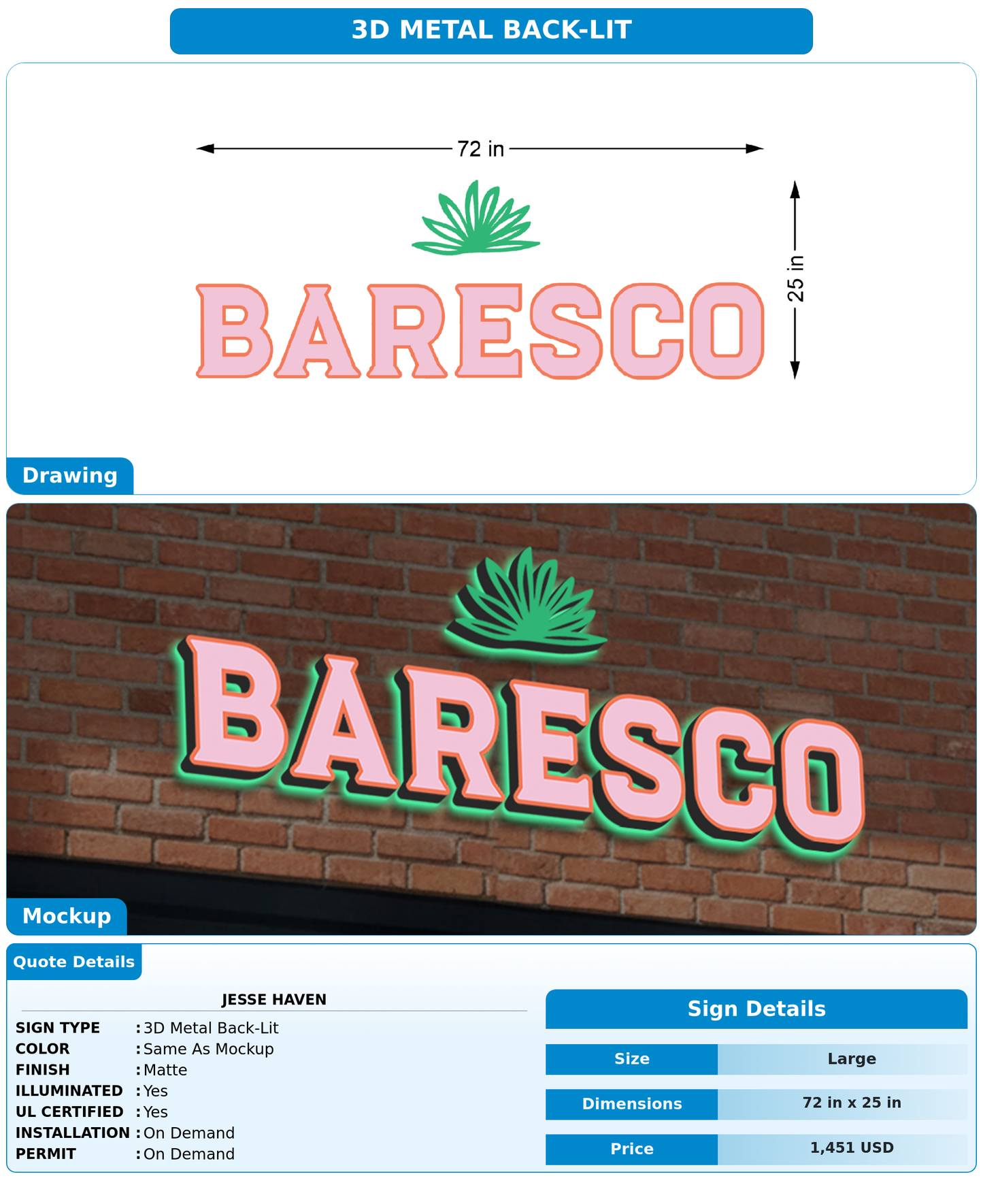 CUSTOM MOCKUP SIGN FOR Jesse Haven