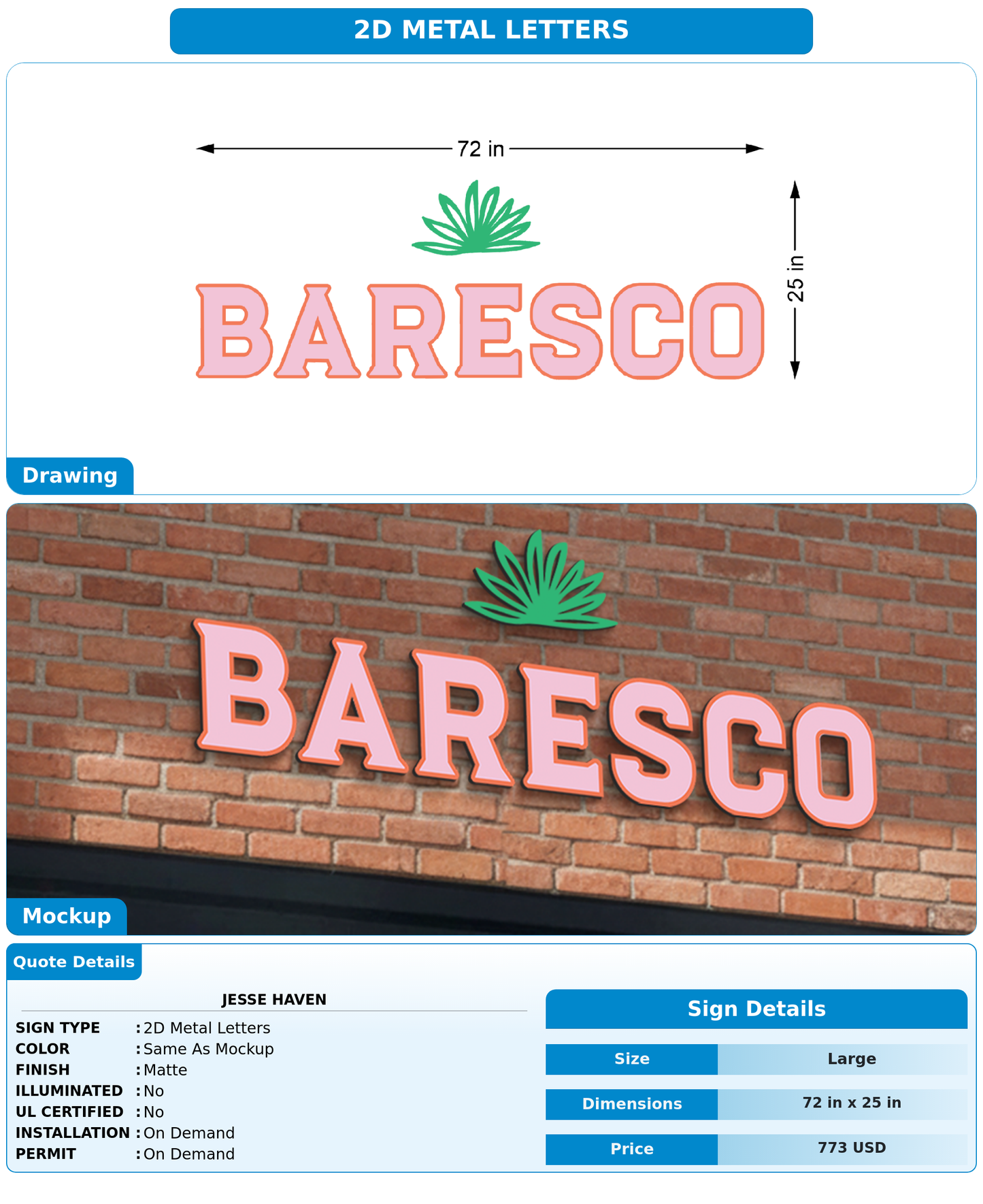 CUSTOM MOCKUP SIGN FOR Jesse Haven