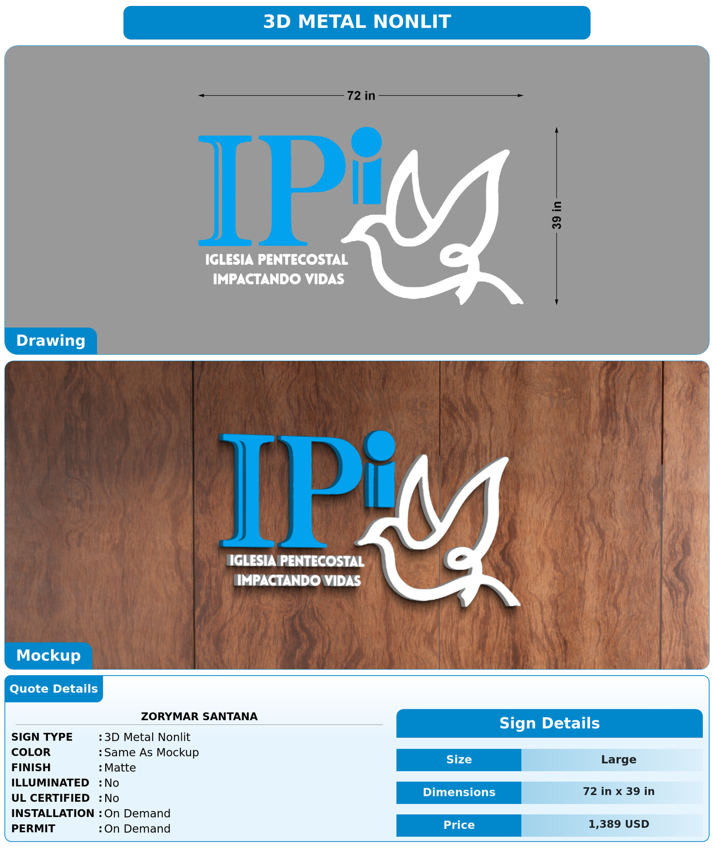CUSTOM MOCKUP SIGN FOR Zorymar Santana