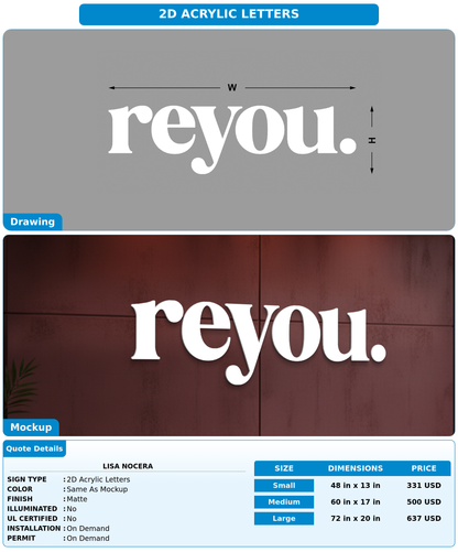 CUSTOM MOCKUP SIGN FOR Lisa Nocera