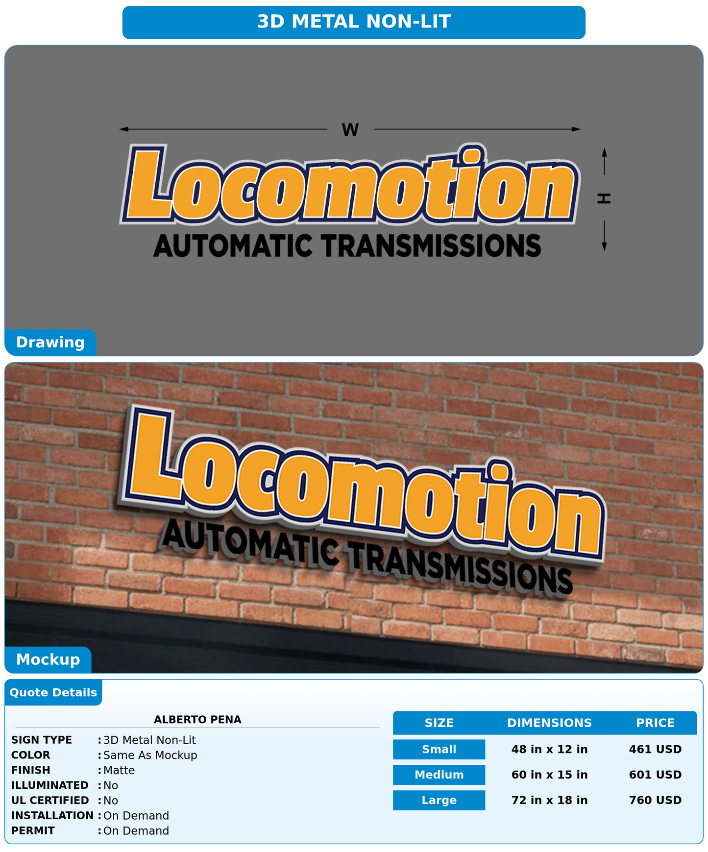 CUSTOM MOCKUP SIGN FOR Alberto Pena