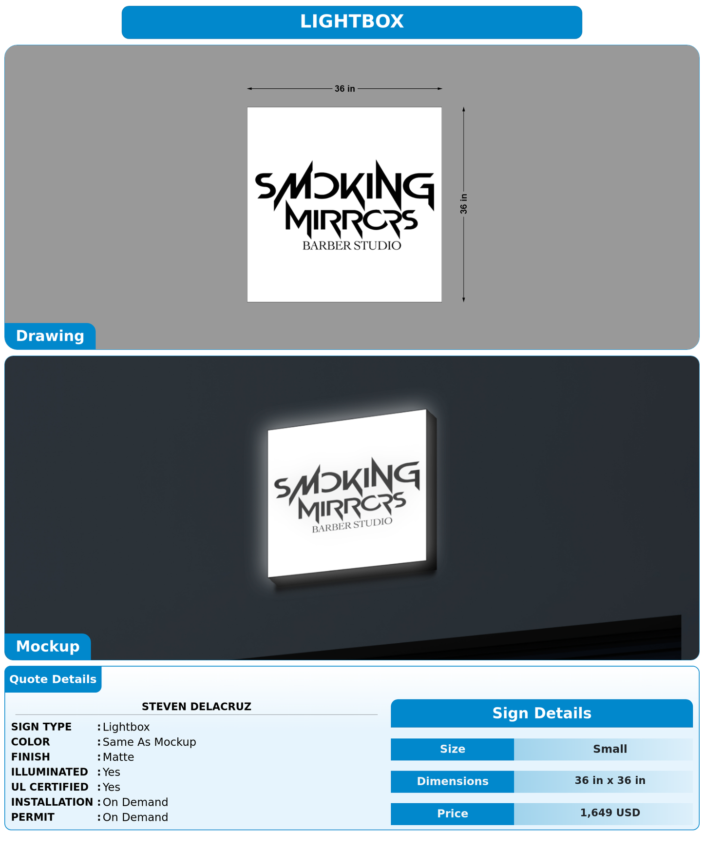 CUSTOM MOCKUP SIGN FOR Steven Delacruz
