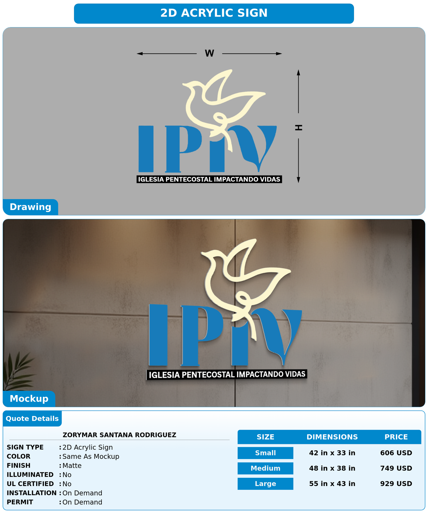 CUSTOM MOCKUP SIGN FOR Zorymar Santana Rodriguez