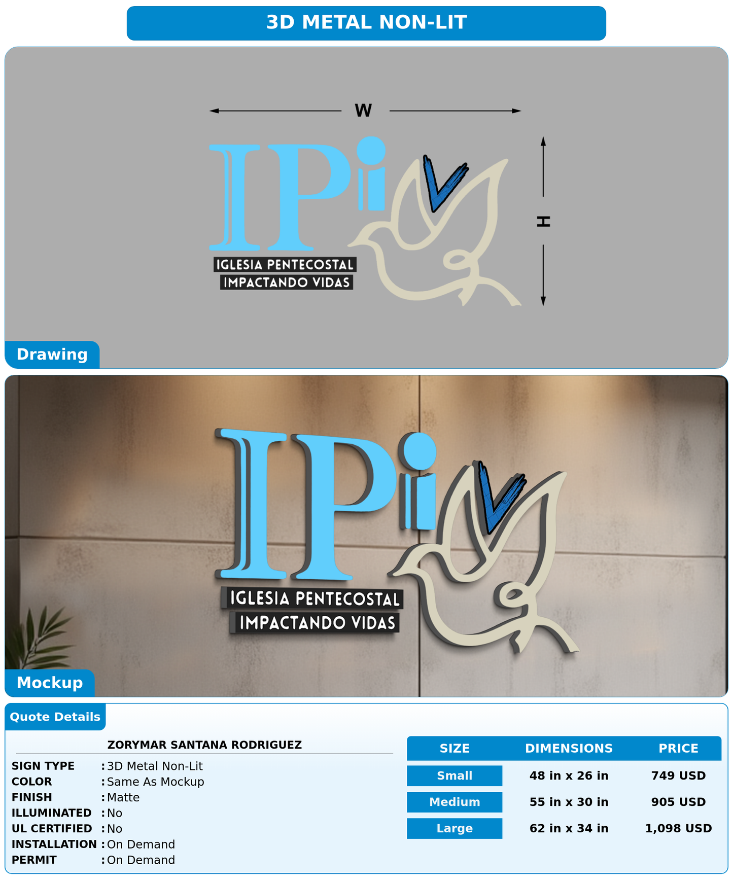 CUSTOM MOCKUP SIGN FOR Zorymar Santana Rodriguez