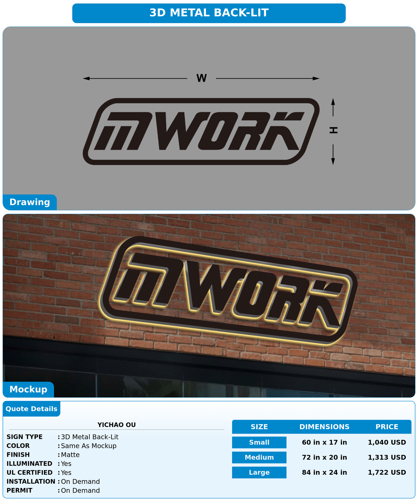 CUSTOM MOCKUP SIGN FOR YICHAO OU