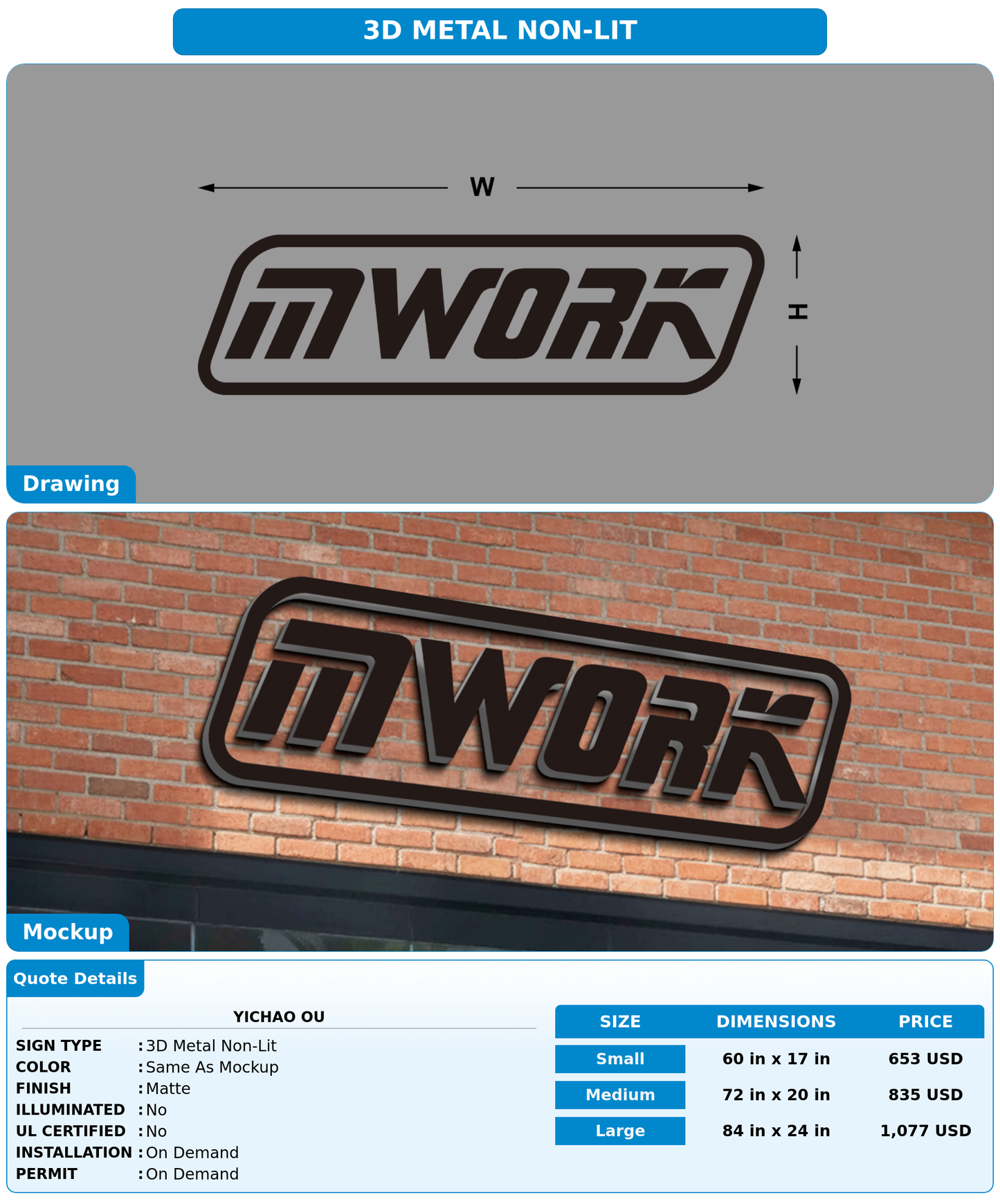 CUSTOM MOCKUP SIGN FOR YICHAO OU