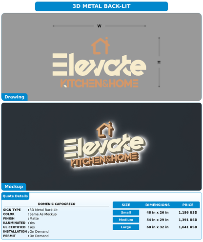 CUSTOM MOCKUP SIGN FOR domenic capogreco