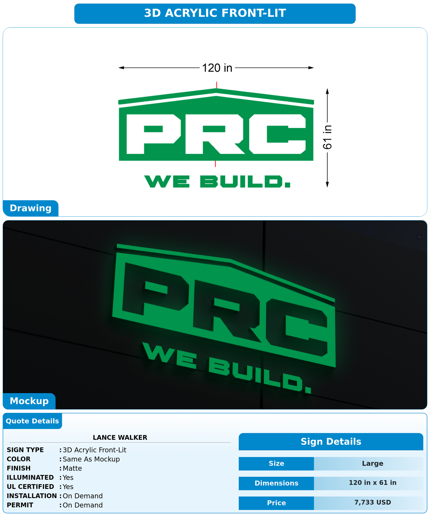 CUSTOM MOCKUP SIGN FOR Lance Walker