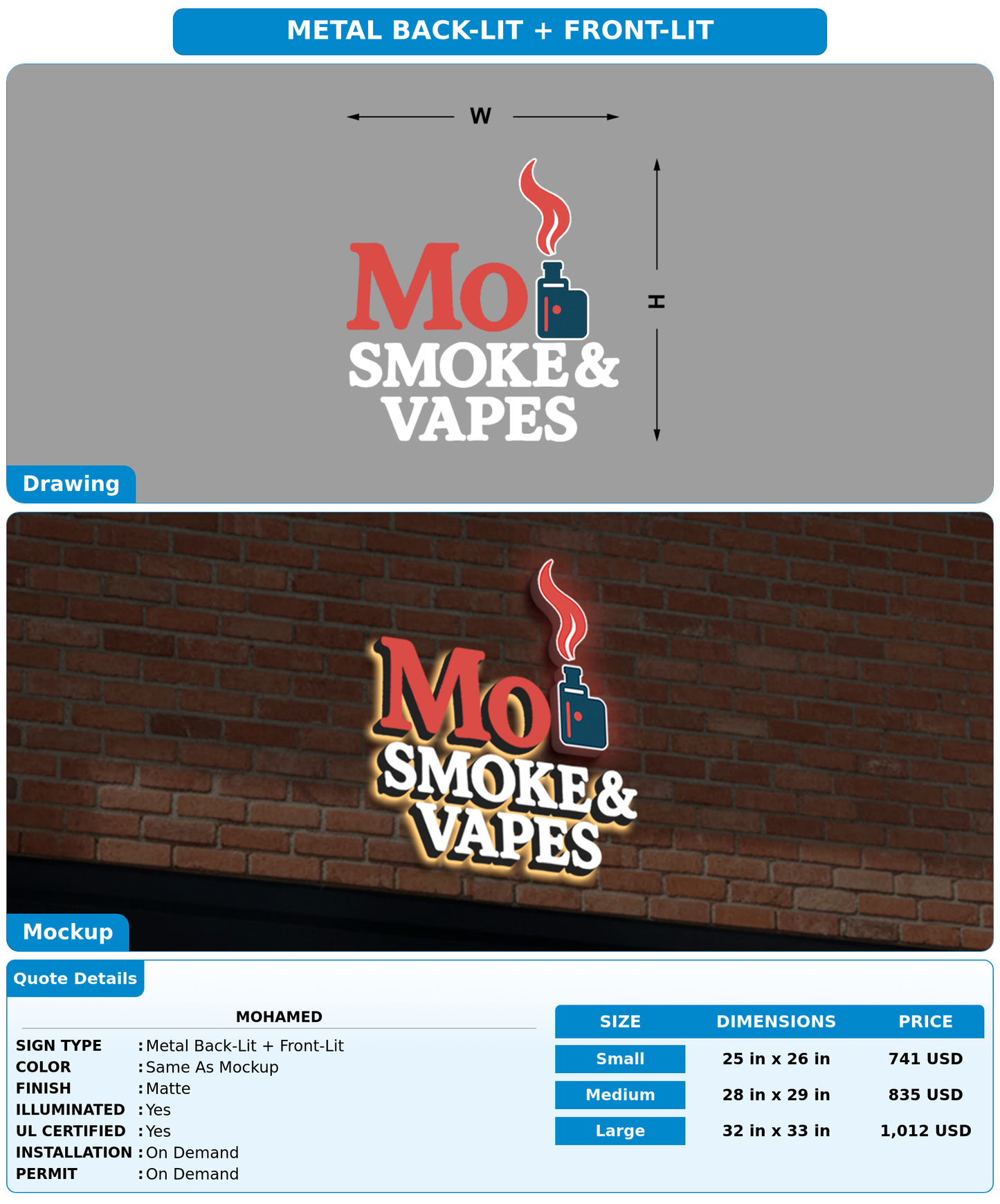 CUSTOM MOCKUP SIGN FOR Mohamed