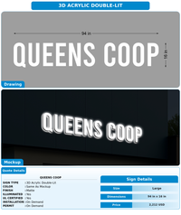 CUSTOM MOCKUP SIGN FOR QUEENS COOP