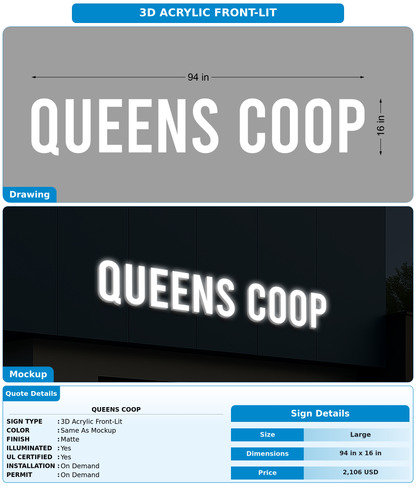 CUSTOM MOCKUP SIGN FOR QUEENS COOP