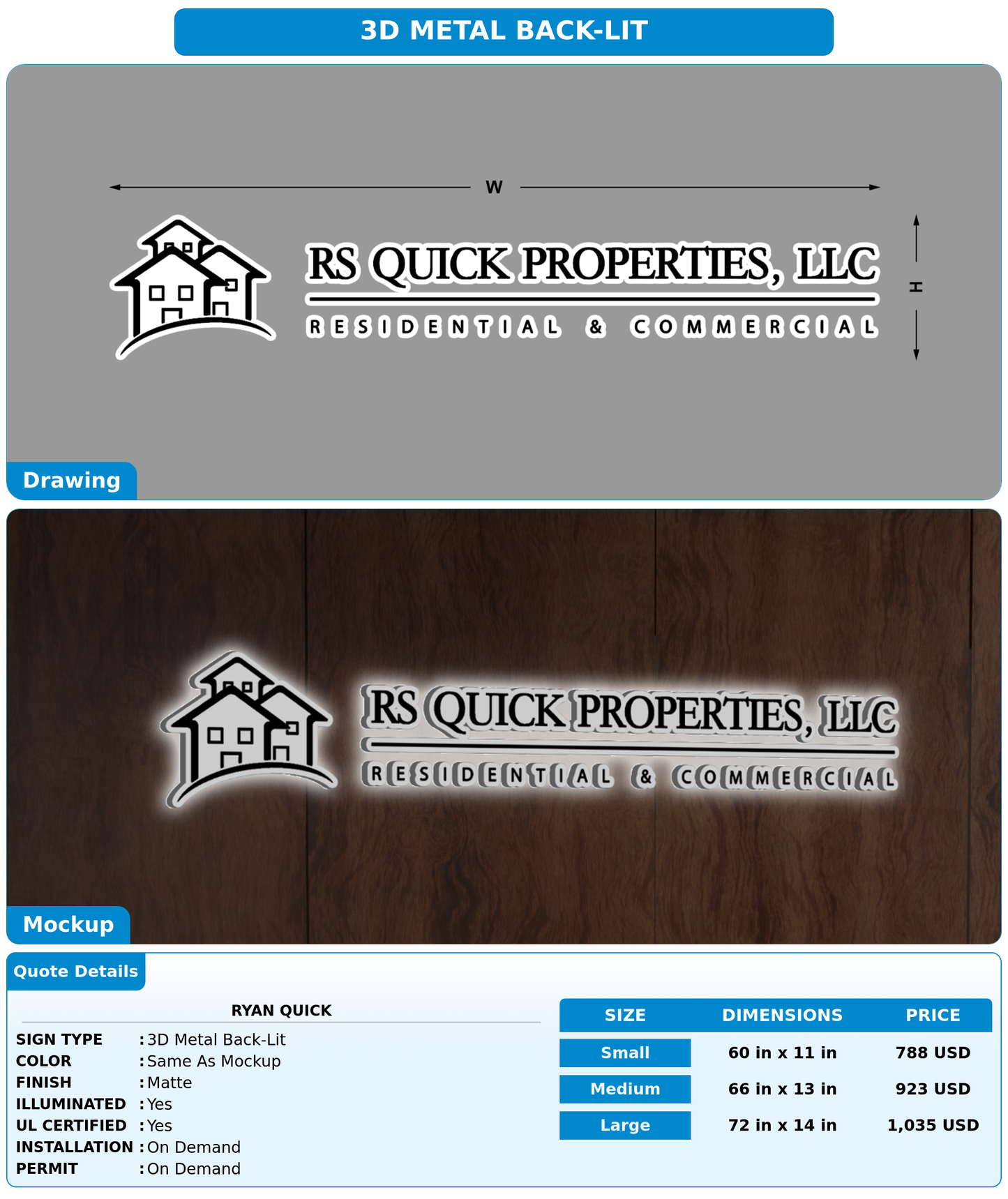 CUSTOM MOCKUP SIGN FOR Ryan Quick