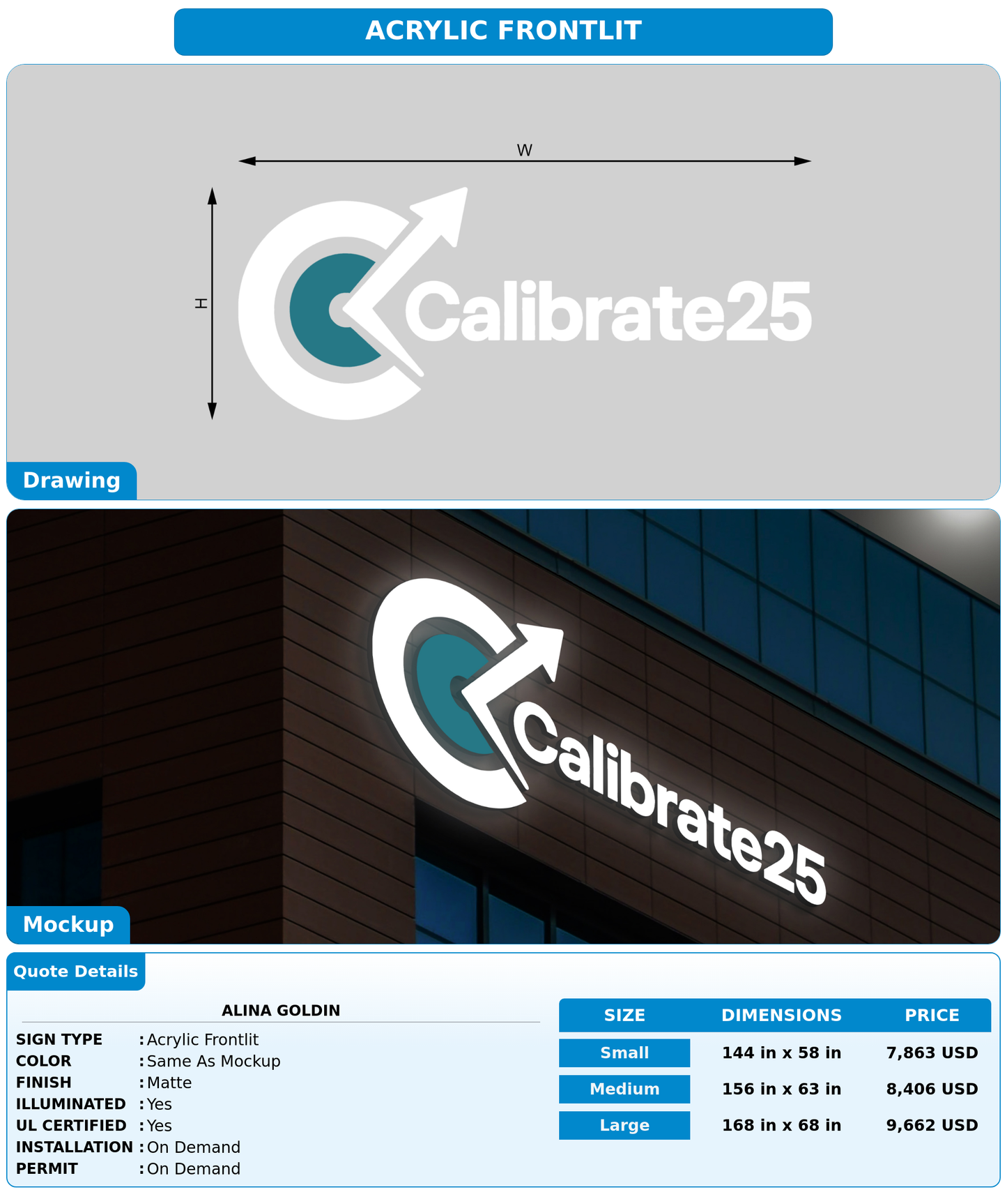 CUSTOM MOCKUP SIGN FOR Alina Goldin