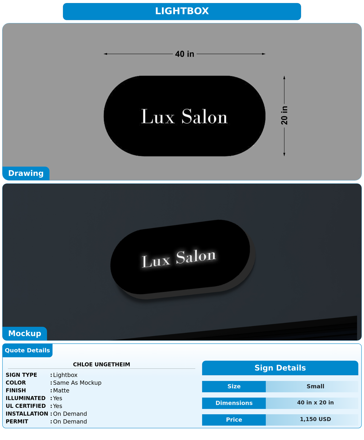 CUSTOM MOCKUP SIGN FOR Chloe Ungetheim