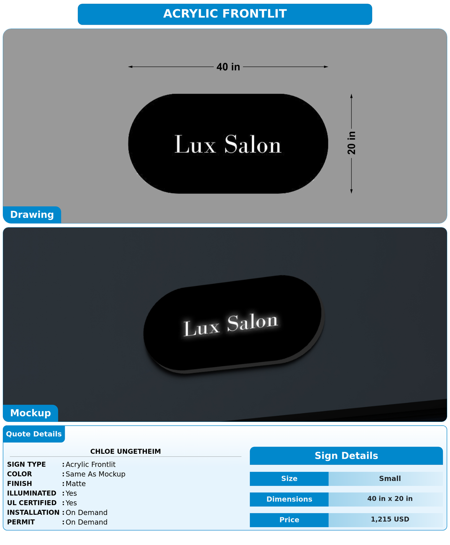 CUSTOM MOCKUP SIGN FOR Chloe Ungetheim