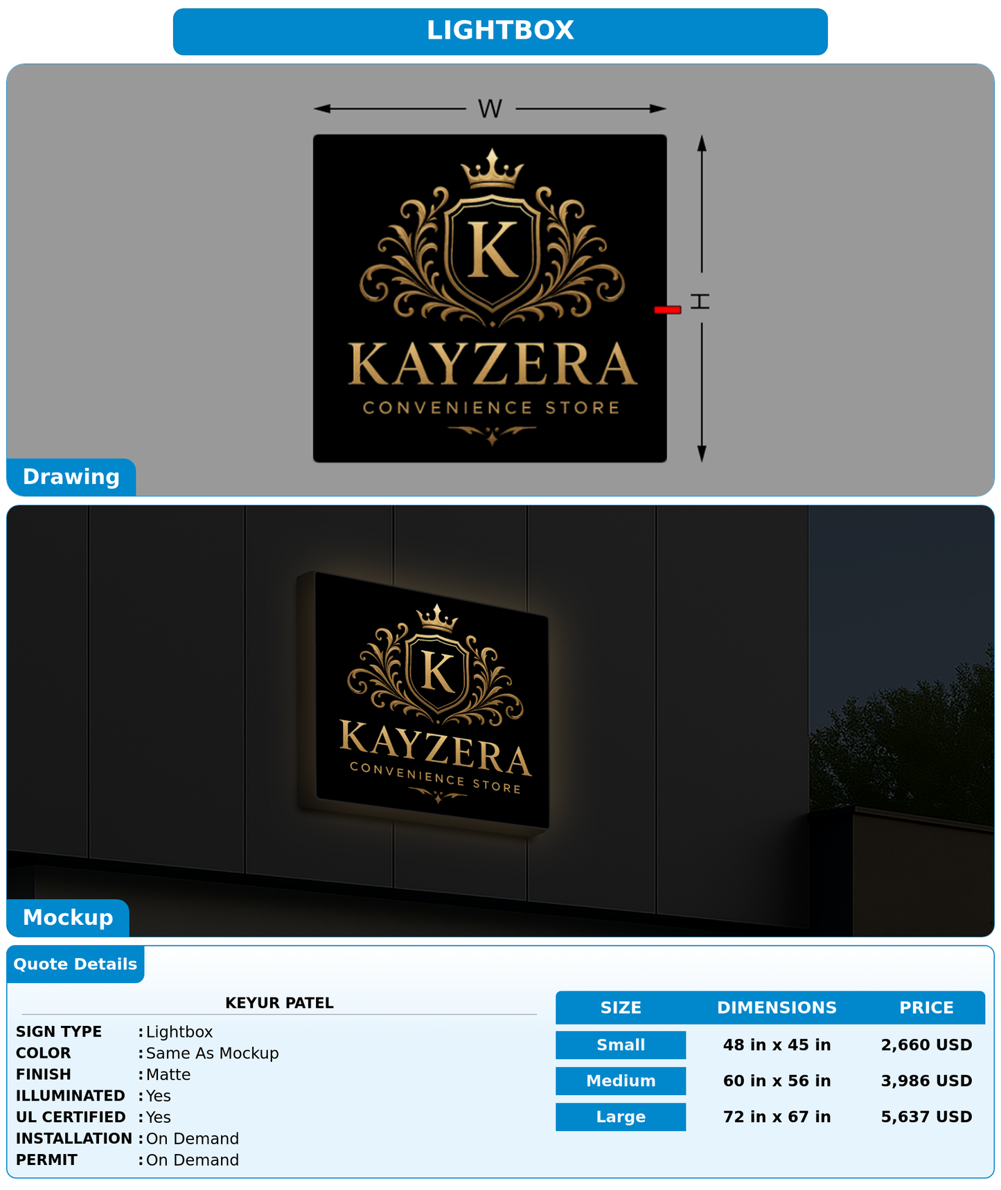 CUSTOM MOCKUP SIGN FOR Keyur  Patel