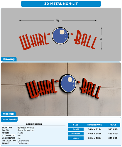 CUSTOM MOCKUP SIGN FOR Ron Lindeman
