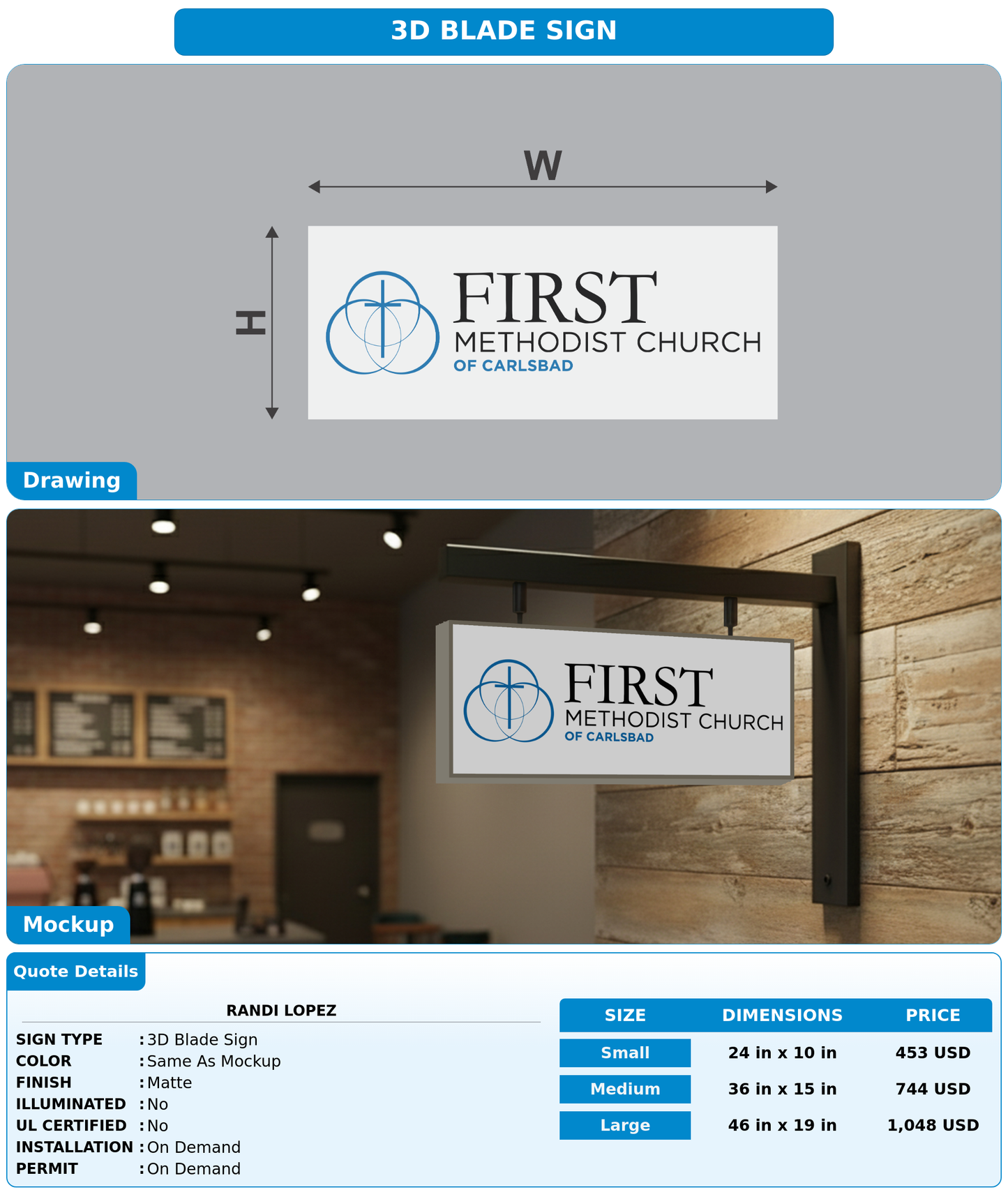 CUSTOM MOCKUP SIGN FOR Randi Lopez