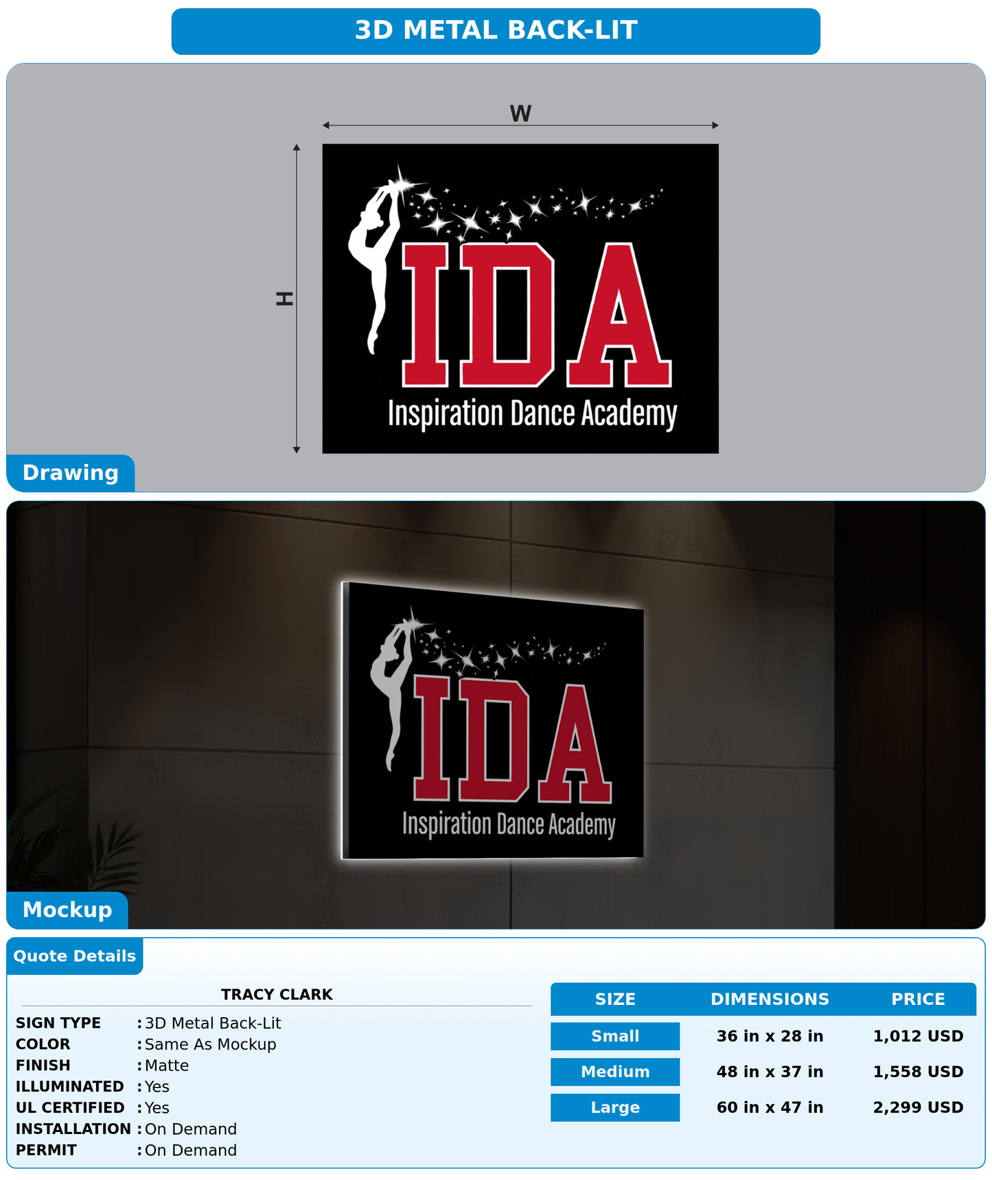 CUSTOM MOCKUP SIGN FOR Tracy Clark
