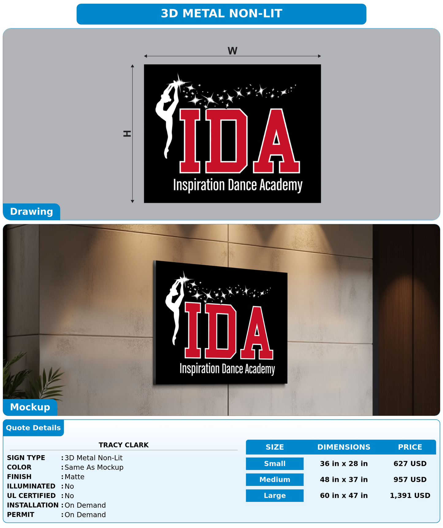 CUSTOM MOCKUP SIGN FOR Tracy Clark