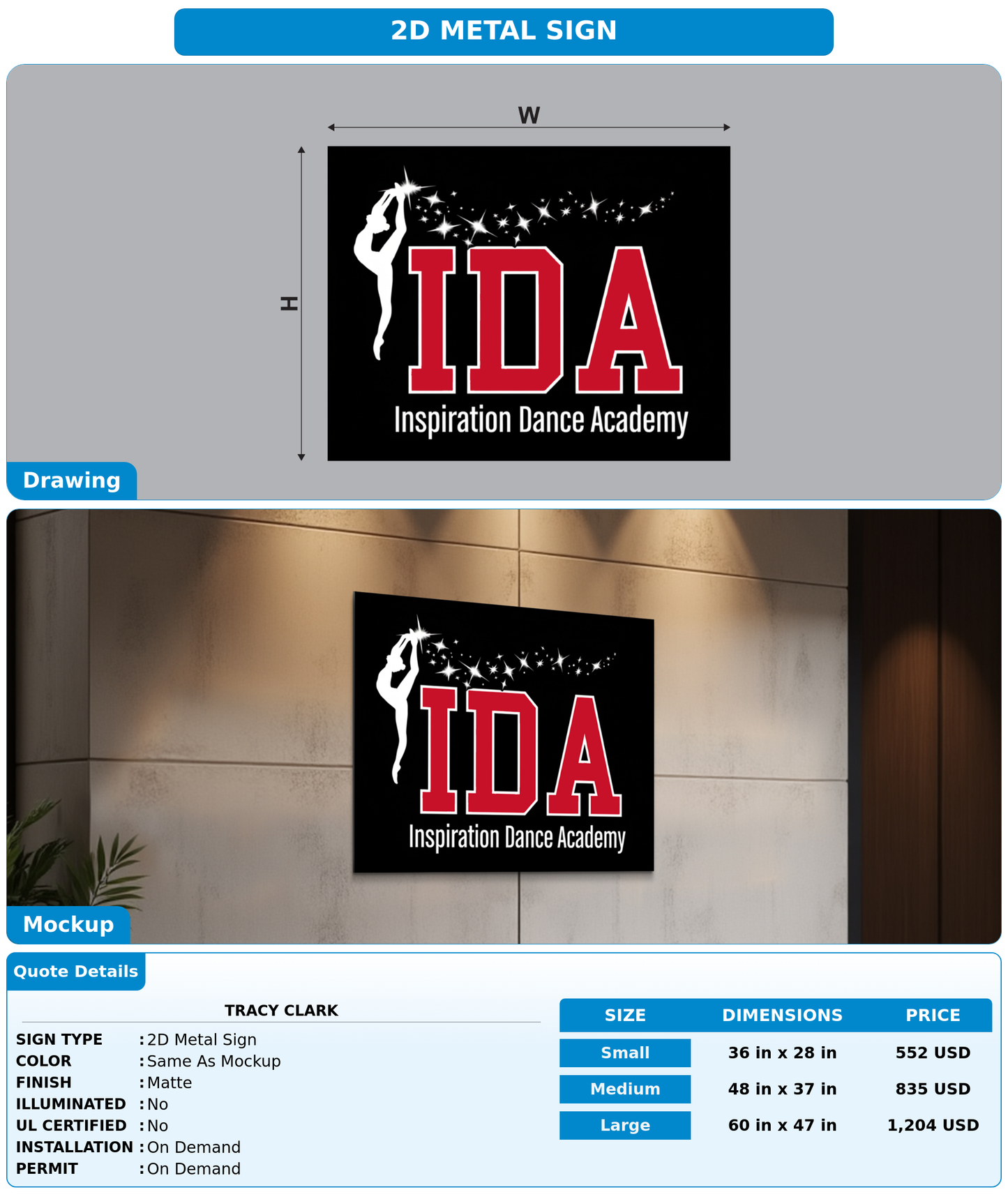 CUSTOM MOCKUP SIGN FOR Tracy Clark