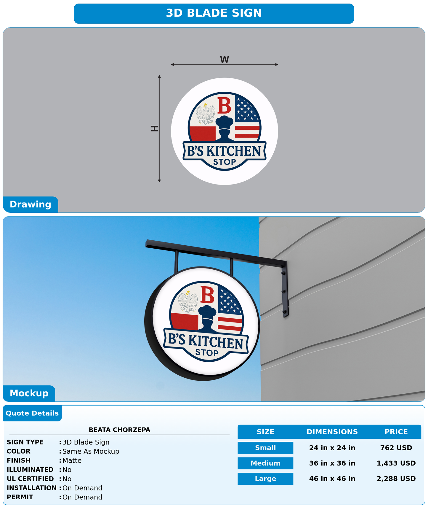 CUSTOM MOCKUP SIGN FOR Beata Chorzepa