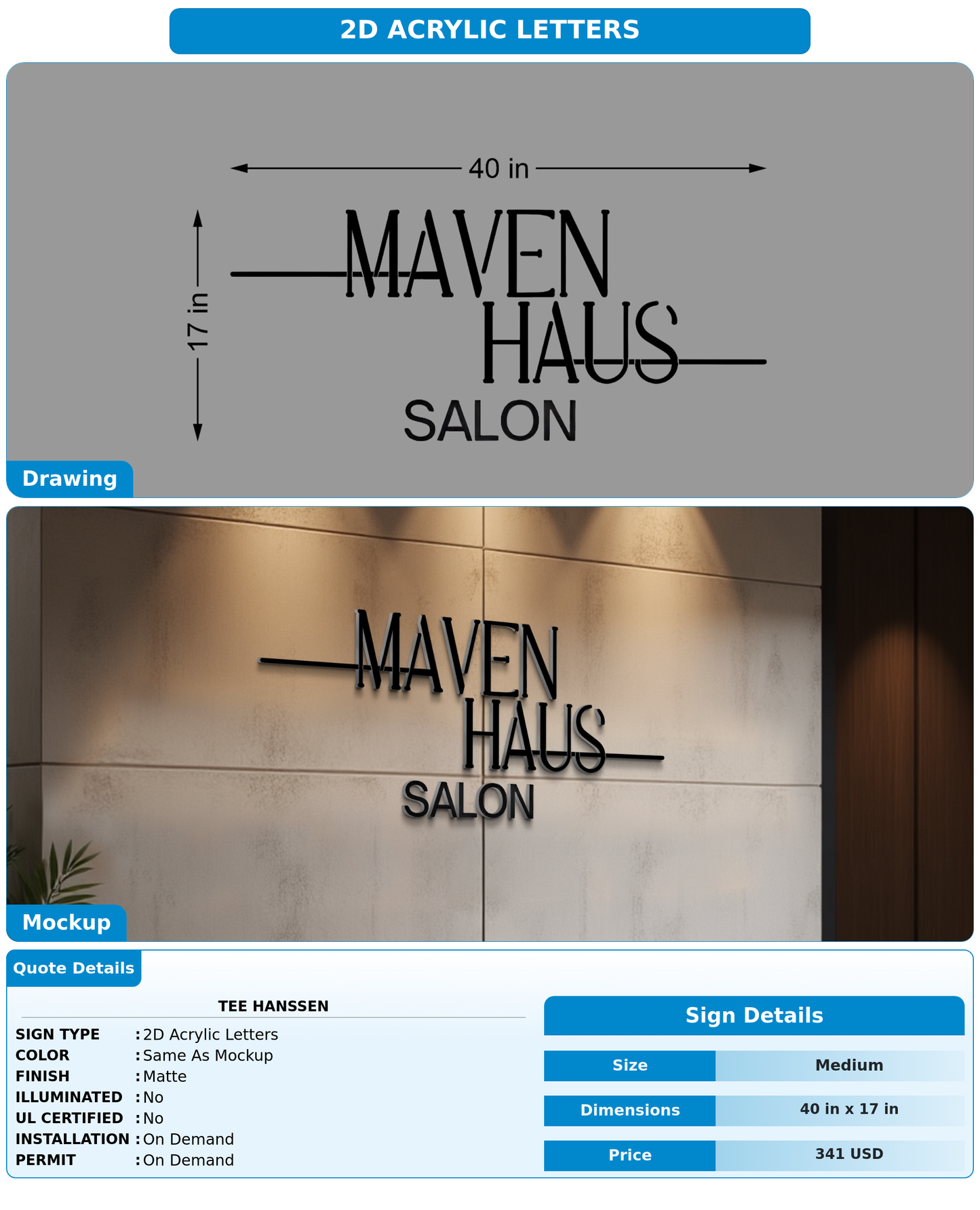 CUSTOM MOCKUP SIGN FOR Tee Hanssen