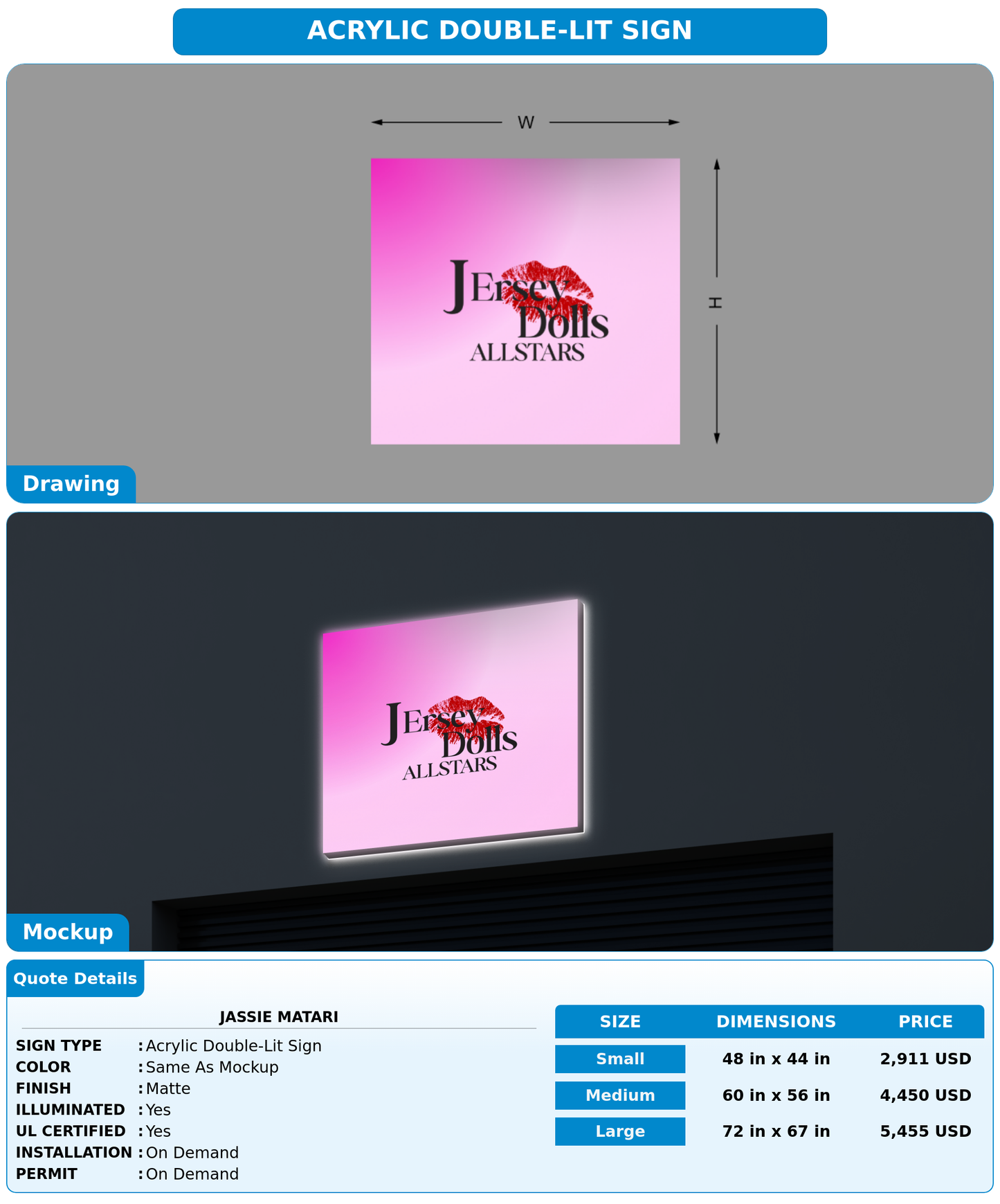 CUSTOM MOCKUP SIGN FOR Jassie matari