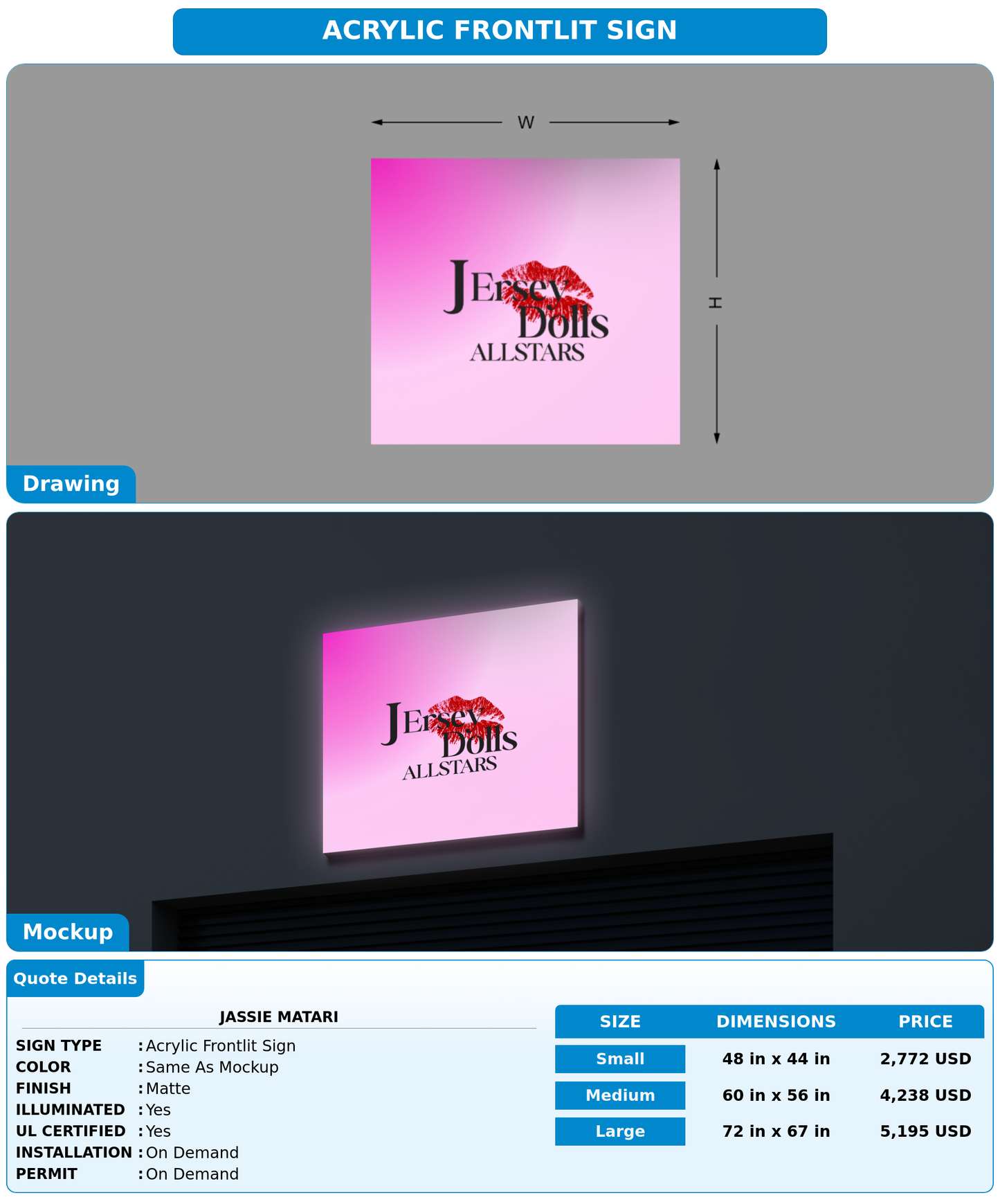 CUSTOM MOCKUP SIGN FOR Jassie matari