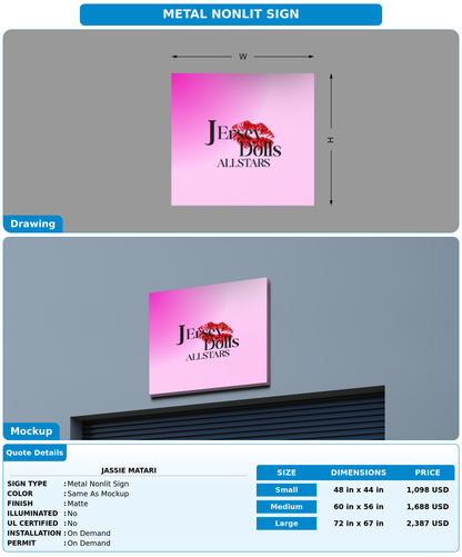 CUSTOM MOCKUP SIGN FOR Jassie matari