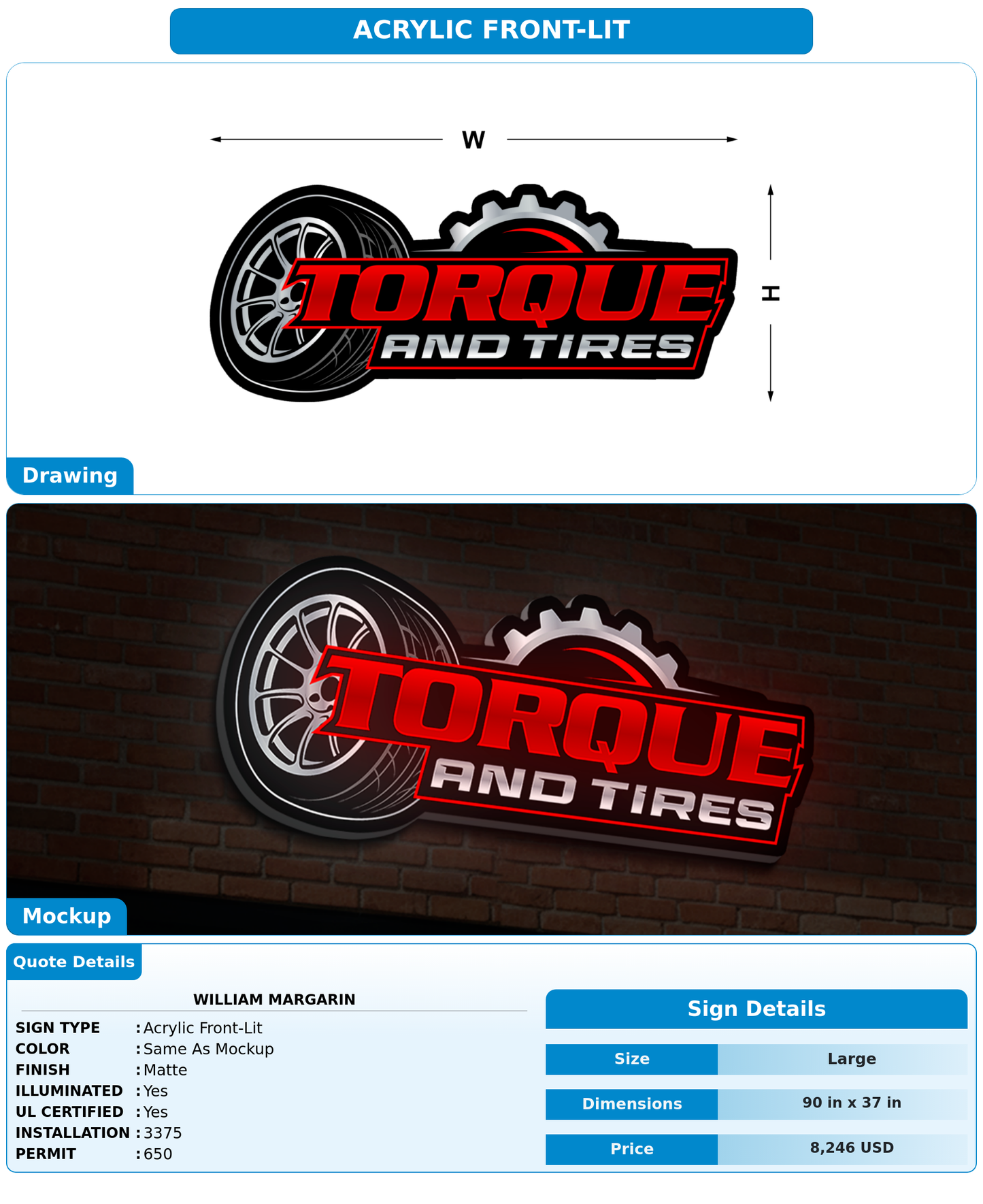 CUSTOM MOCKUP SIGN FOR William Margarin