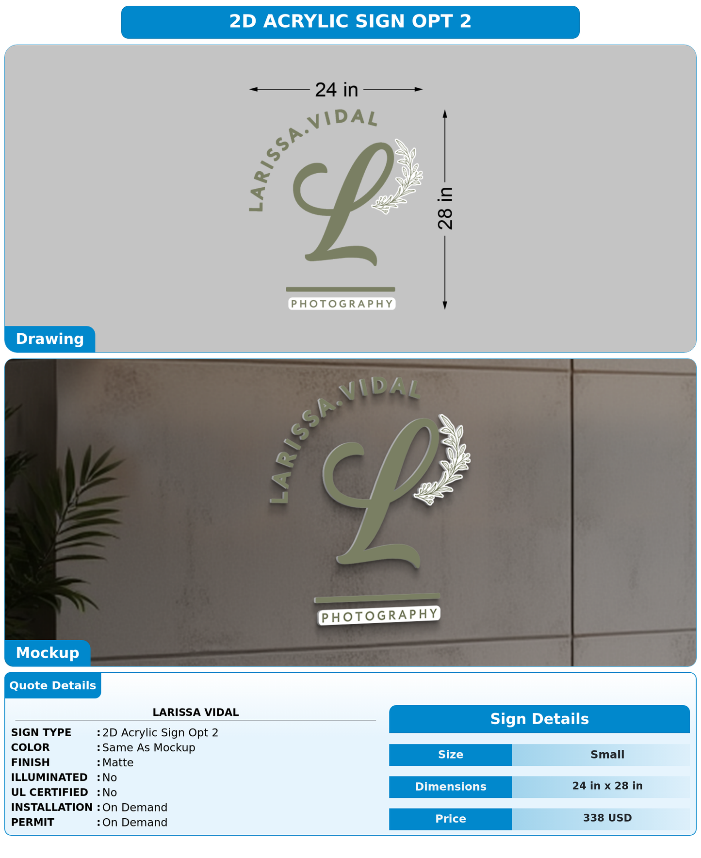 CUSTOM MOCKUP SIGN FOR Larissa Vidal