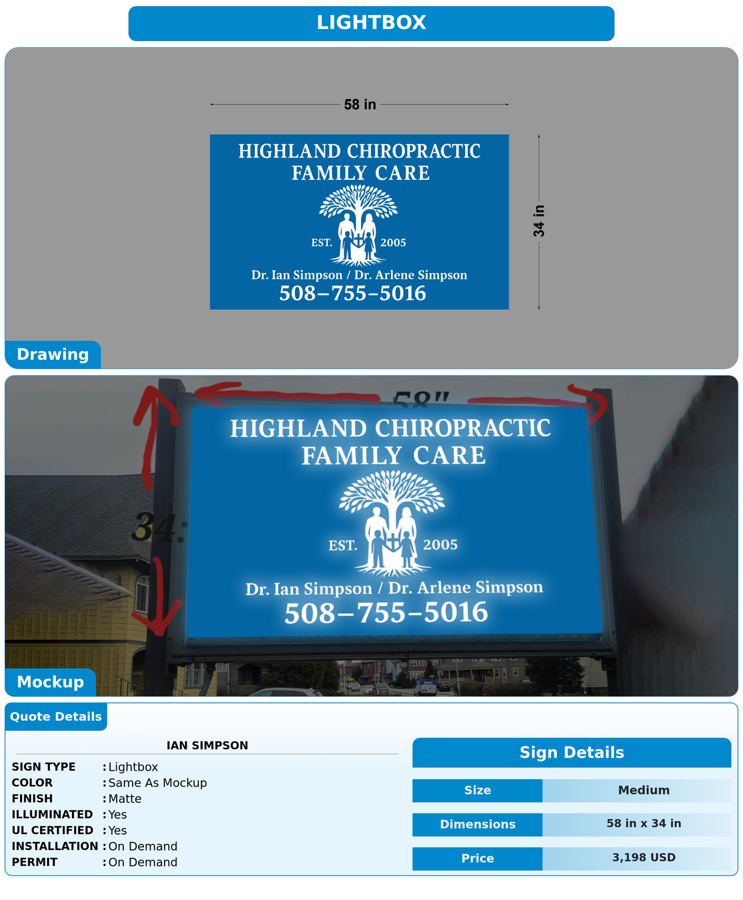 CUSTOM MOCKUP SIGN FOR Ian Simpson